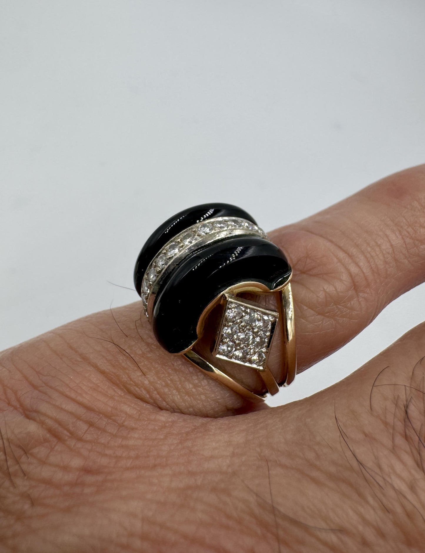 Vintage Diamond Onyx Cocktail Ring