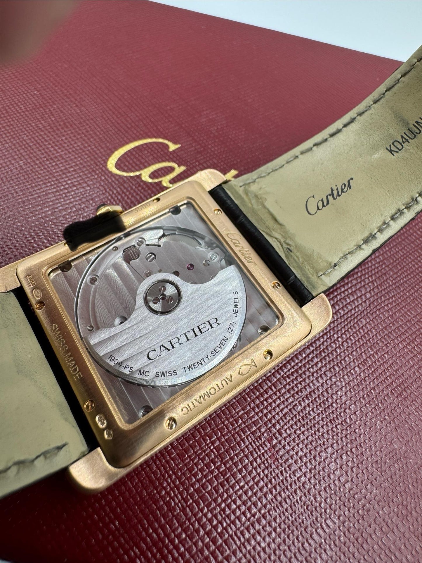 Cartier Tank MC Rose Gold Brown Dial Large Mens Watch