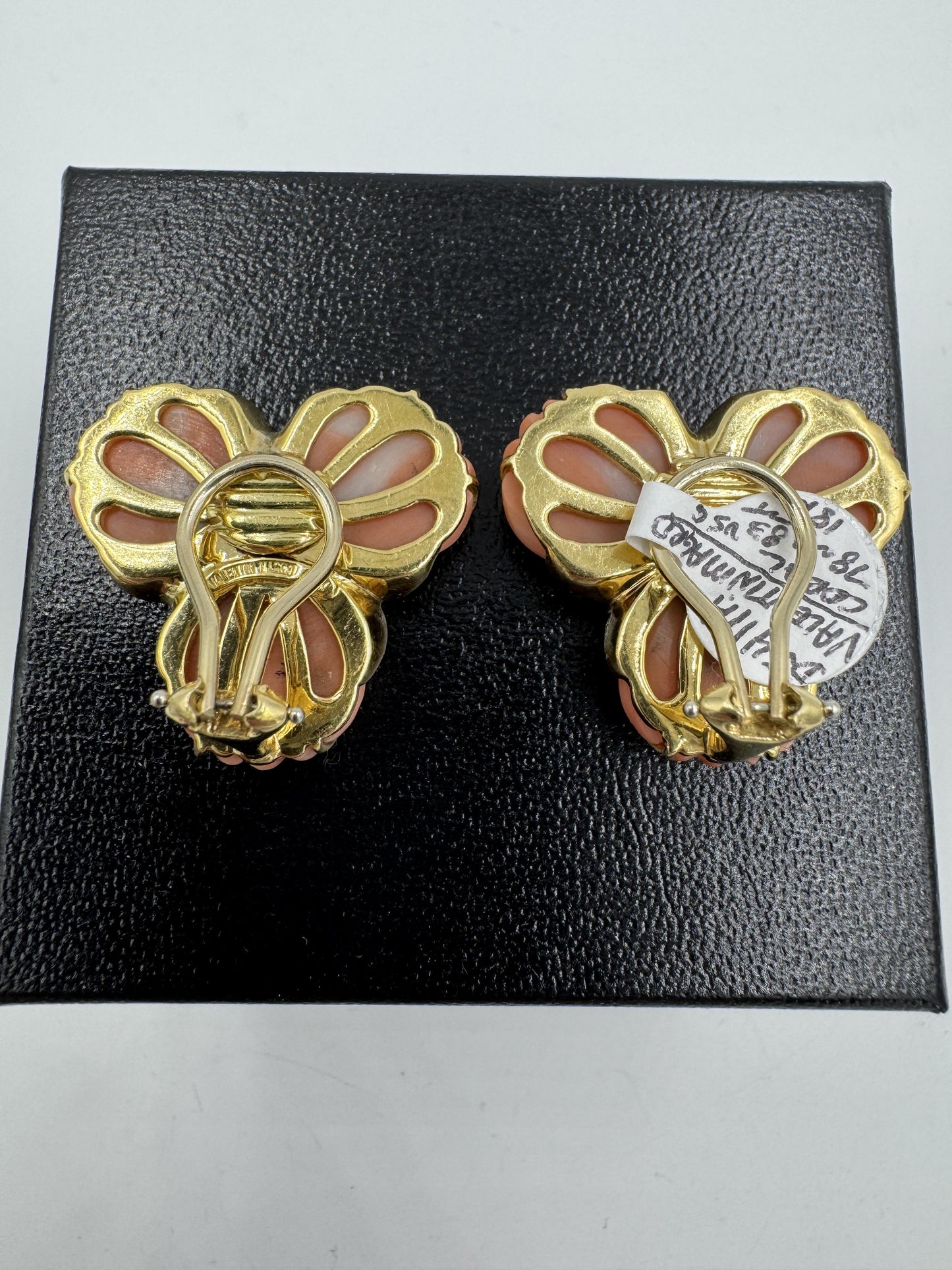 Valentine Margo 18k Gold Coral Diamond Earrings