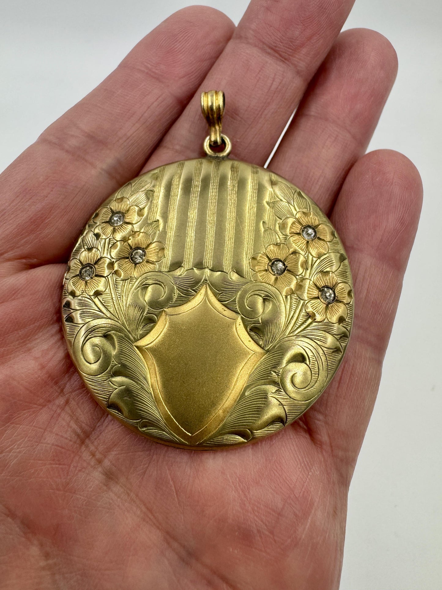 Victorian Gold Filled Flower Locket Circa 1910