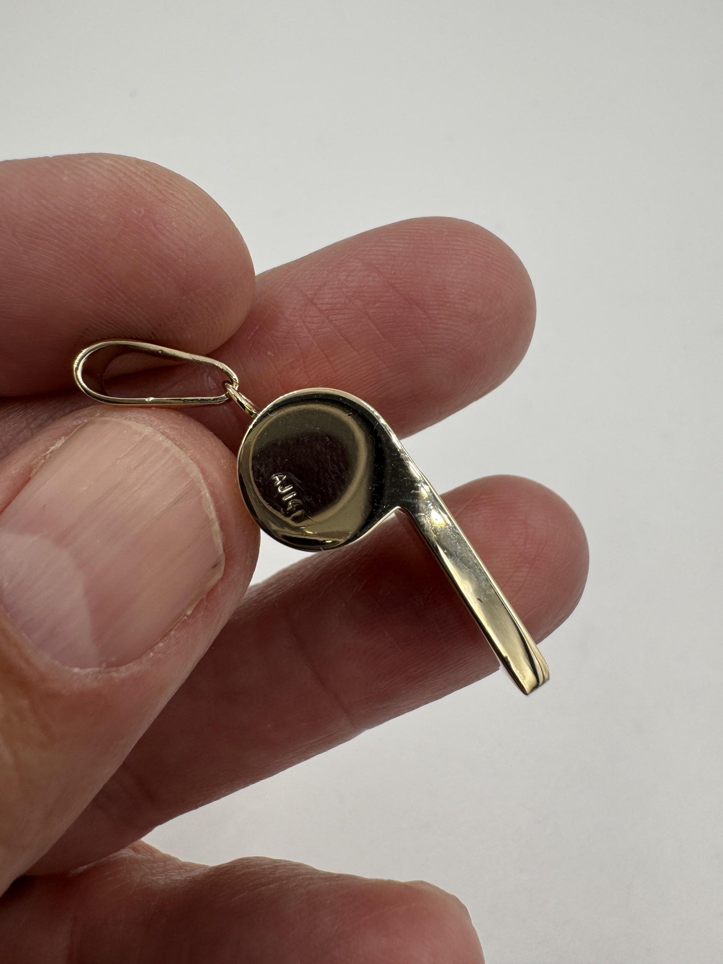 Vintage 14k Yellow Gold Whistle Pendant