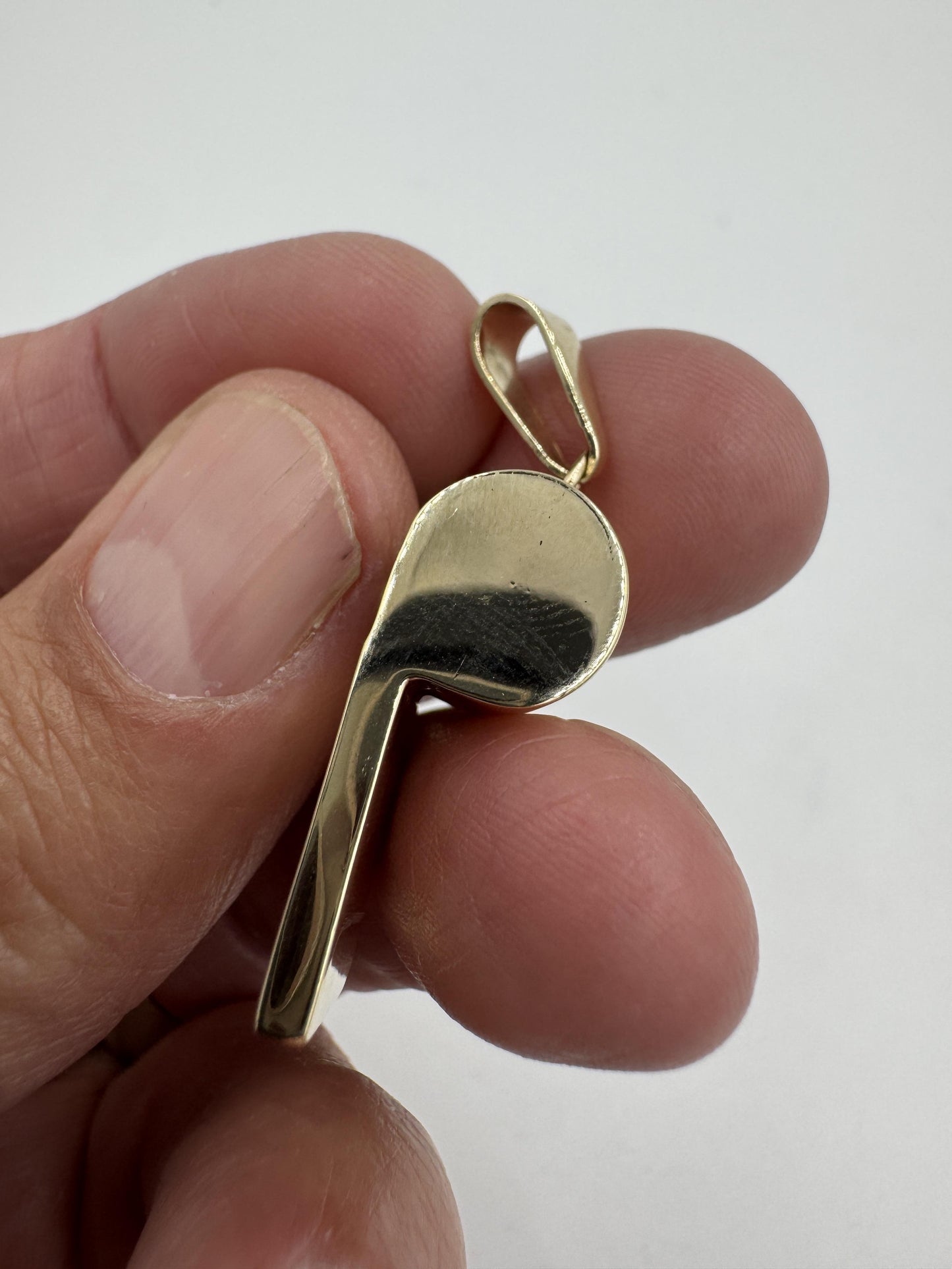 Vintage 14k Yellow Gold Whistle Pendant