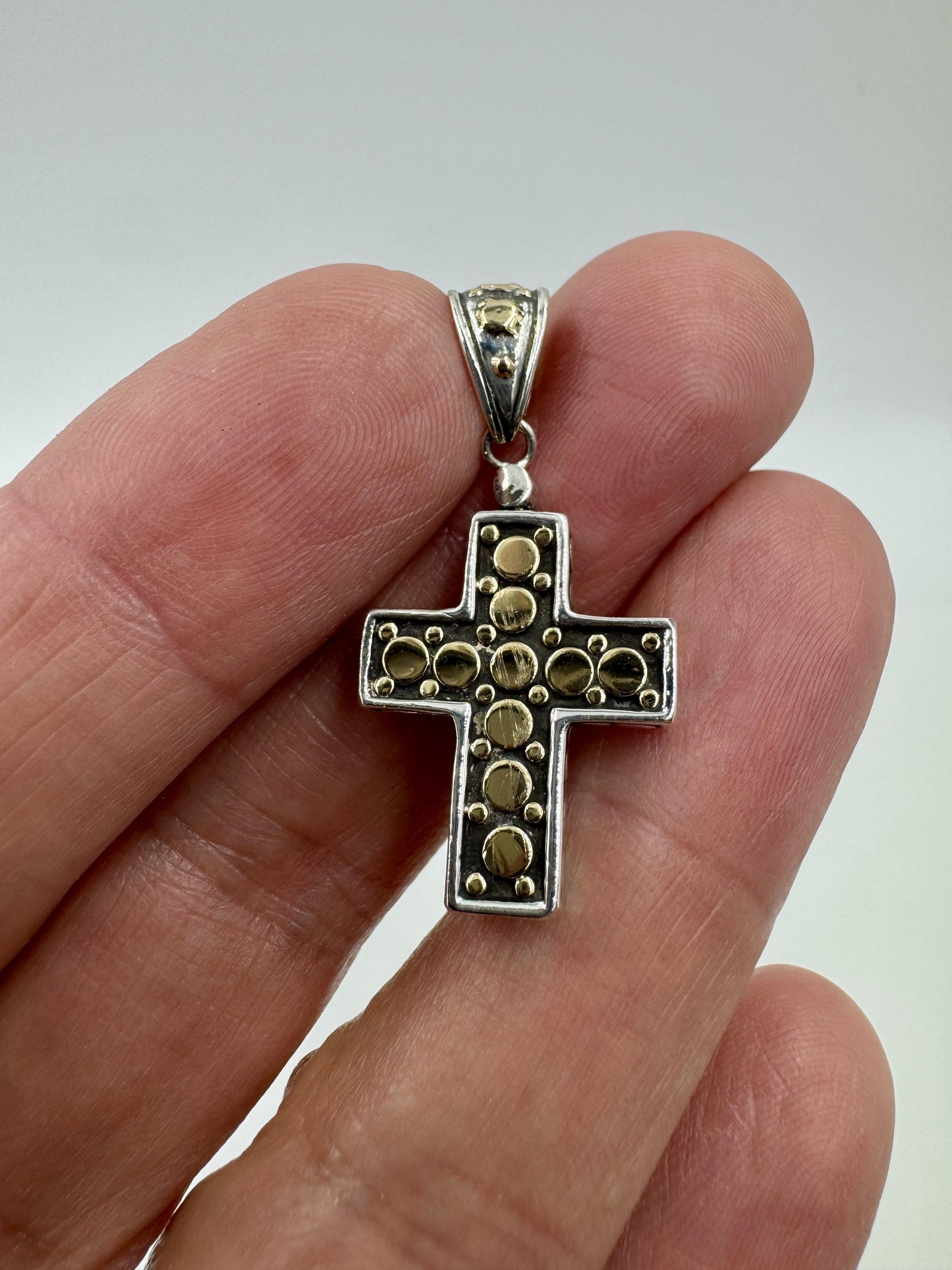 john Hardy Dot Cross Pendant 18k Sterling Silver