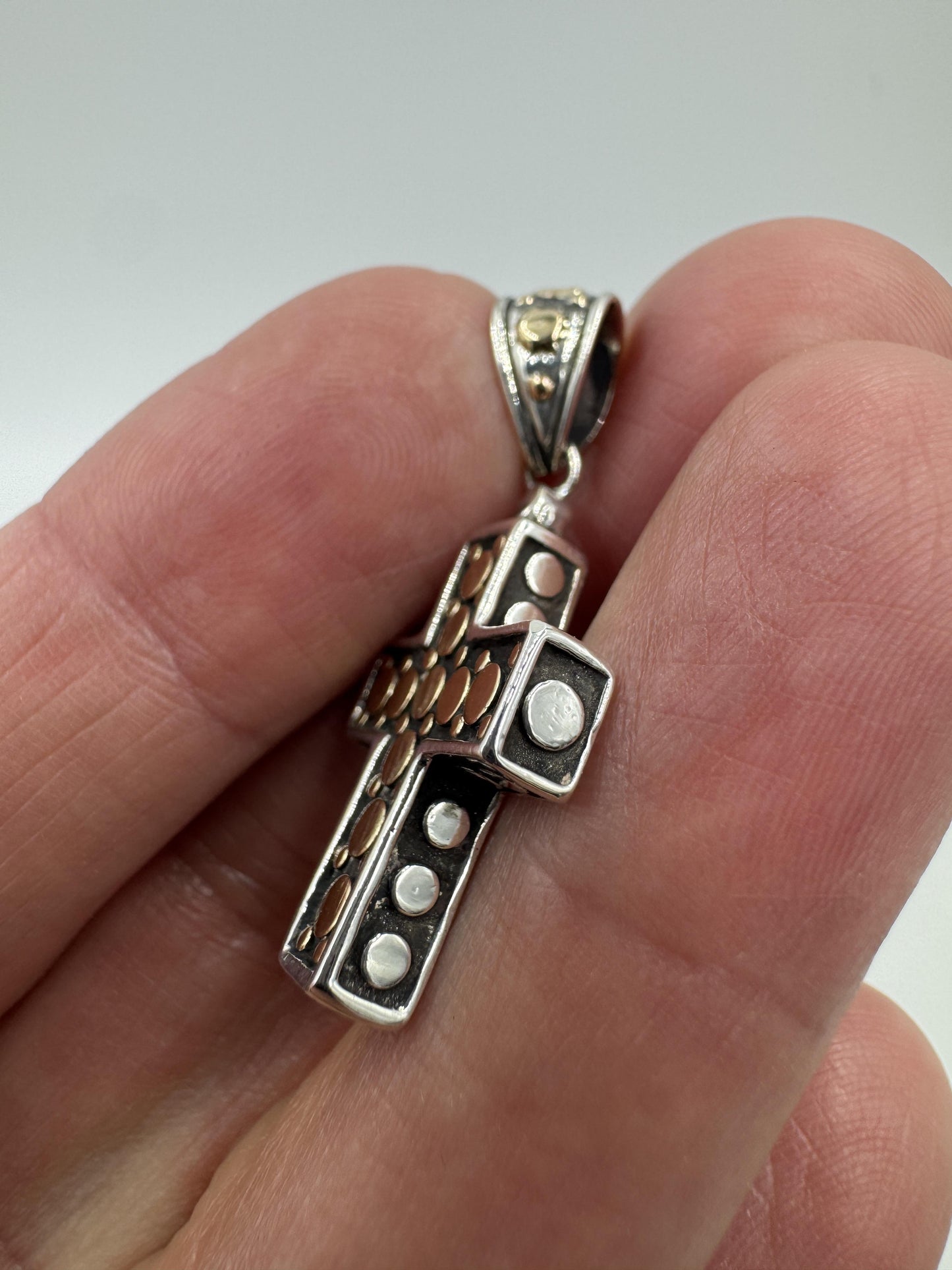 john Hardy Dot Cross Pendant 18k Sterling Silver