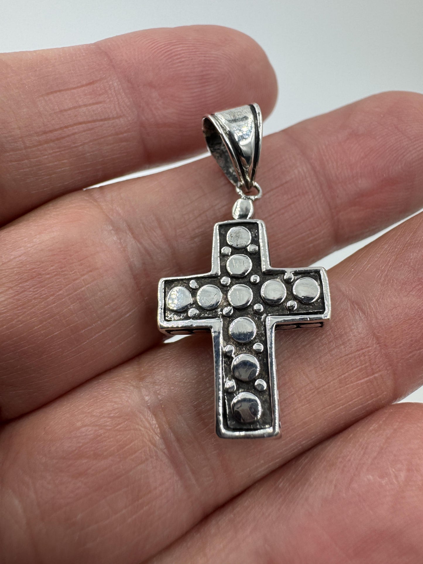 john Hardy Dot Cross Pendant 18k Sterling Silver