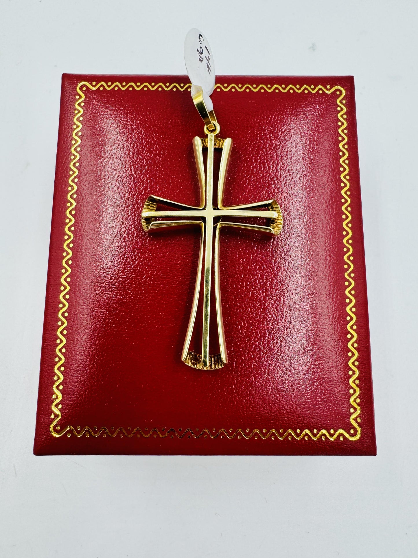 Vintage Italian 14k yellow gold Cross Pendant Signed