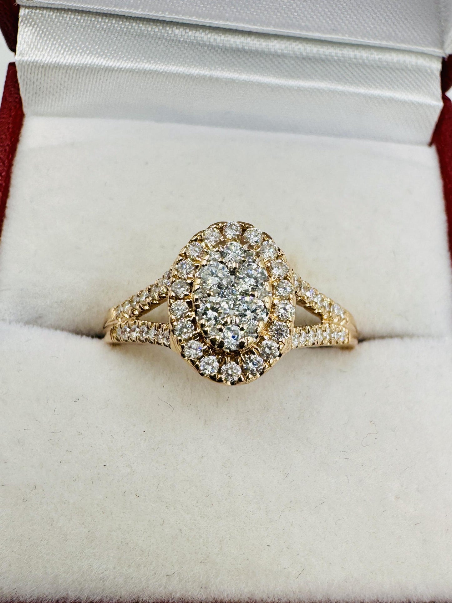 14k Rose Gold Cluster Halo Diamond Ring size 9
