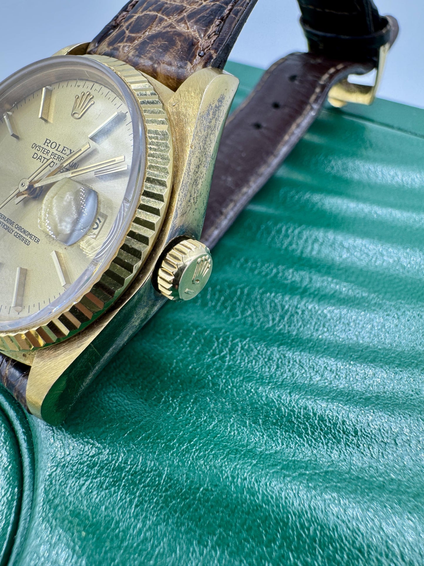 Rare Rolex 16018 18k Gold Datejust Unpolished Minty condition