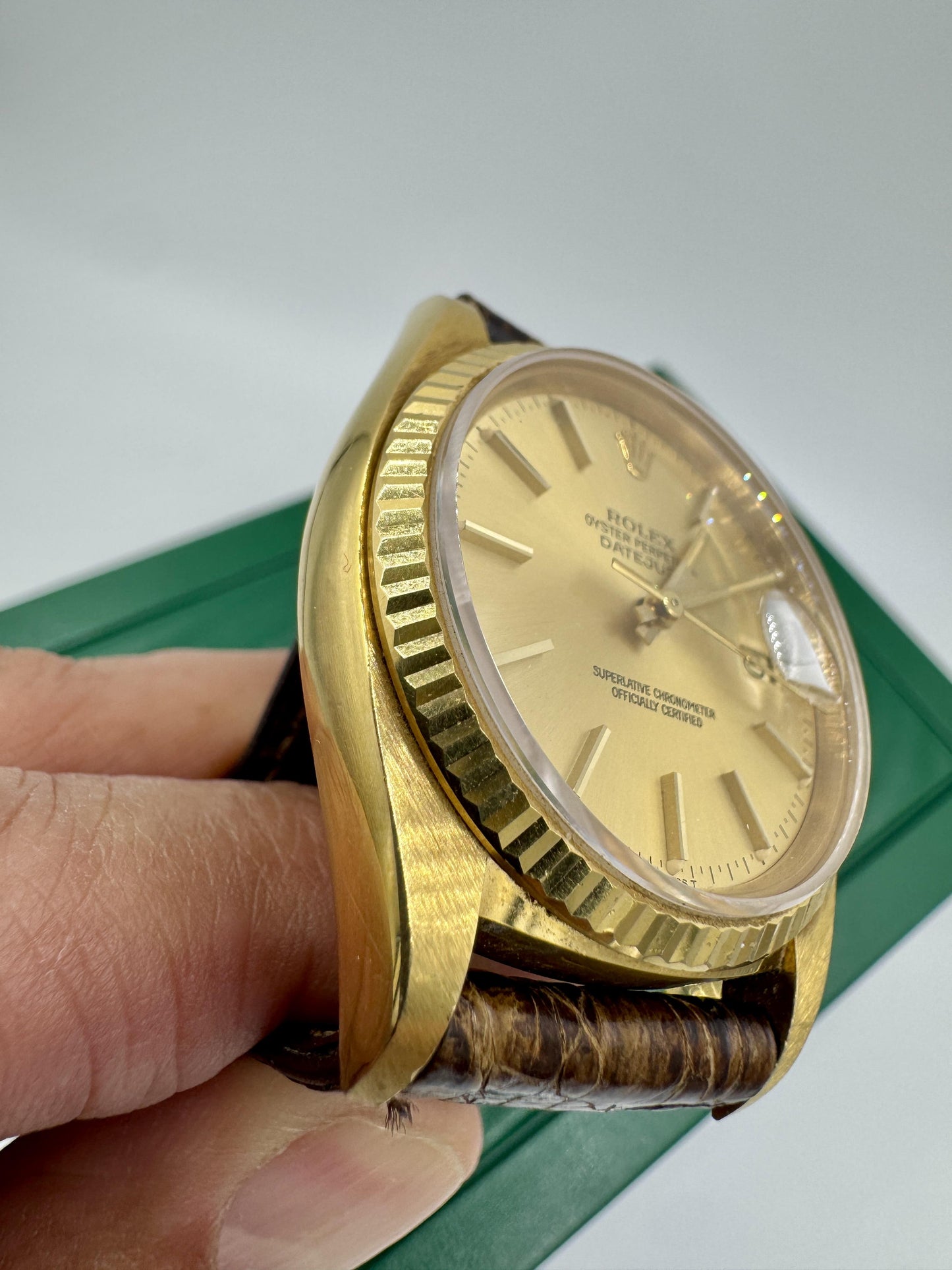 Rare Rolex 16018 18k Gold Datejust Unpolished Minty condition