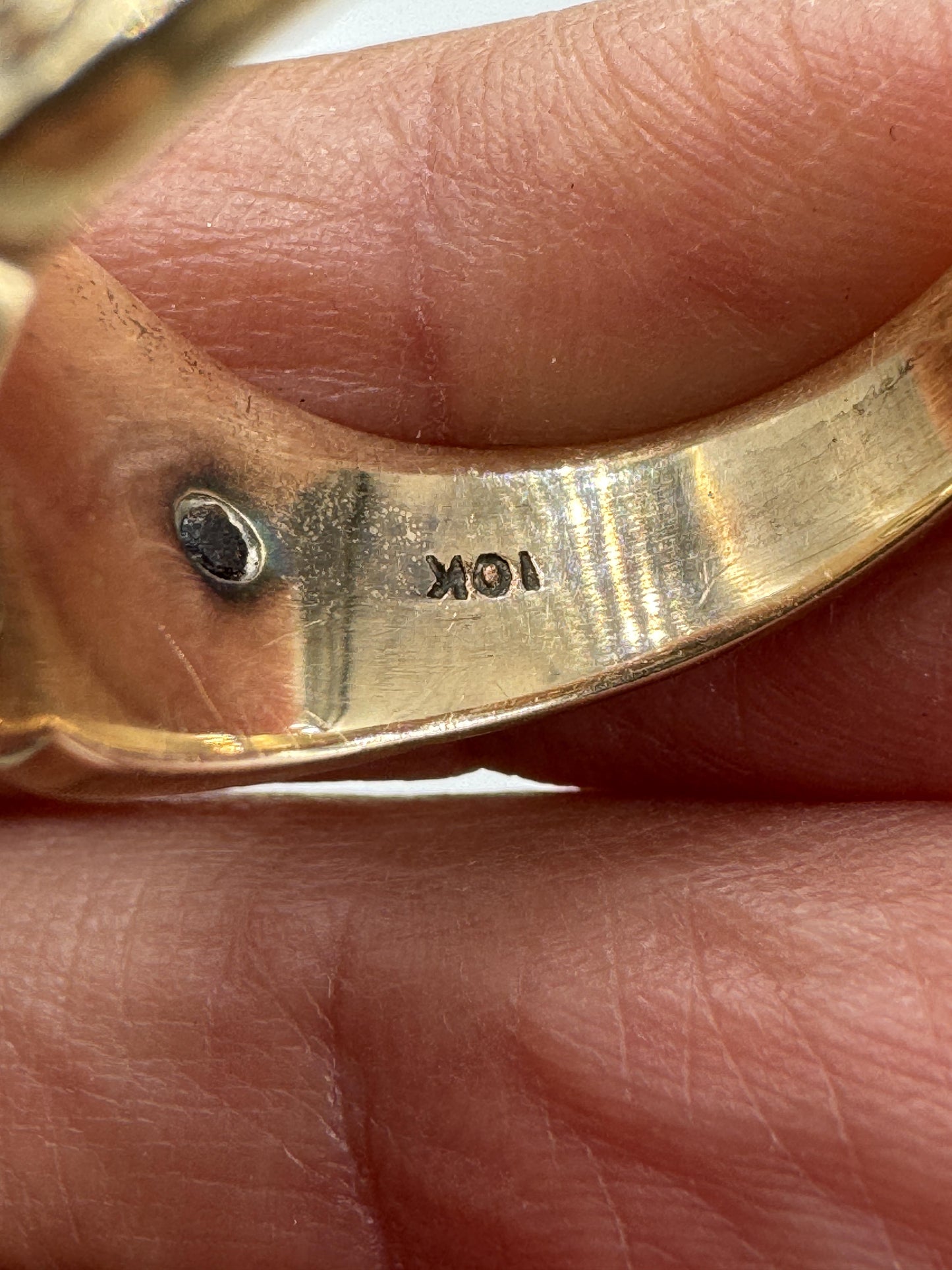Vintage 10k Gold Mason 32 Degree Diamond Ring Masonic
