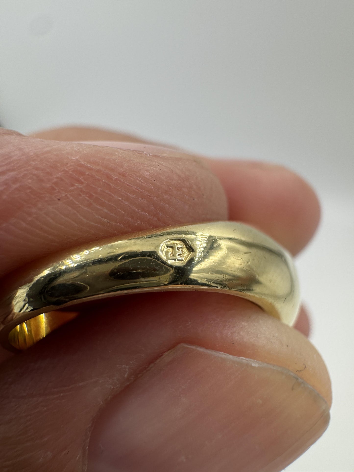 Rare 18k Joachim S'Paliu modernist Malachite Dome ring Spain