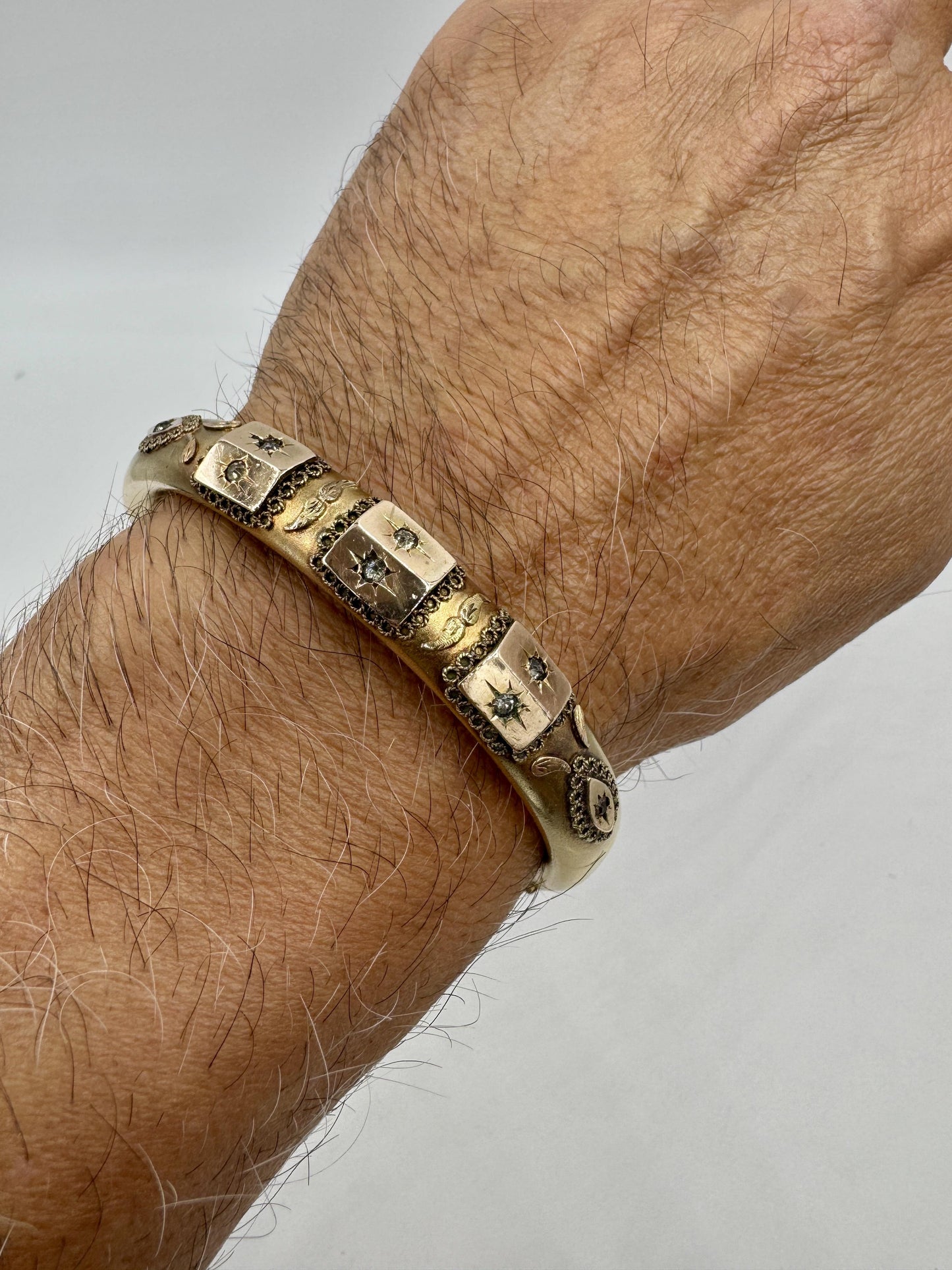 Antique Victorian Gold Filled Hinged bangle Bracelet