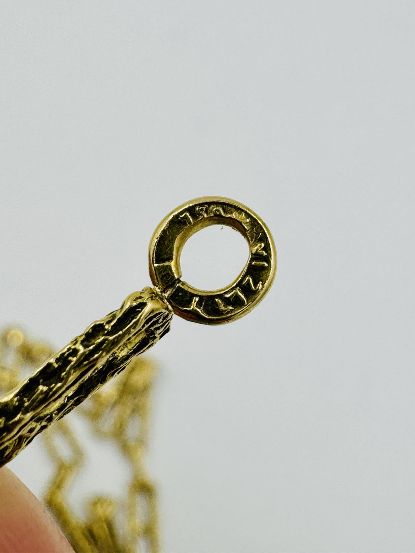 Vintage 18k Gold Italian Textured fancy Link Chain Necklace 30"