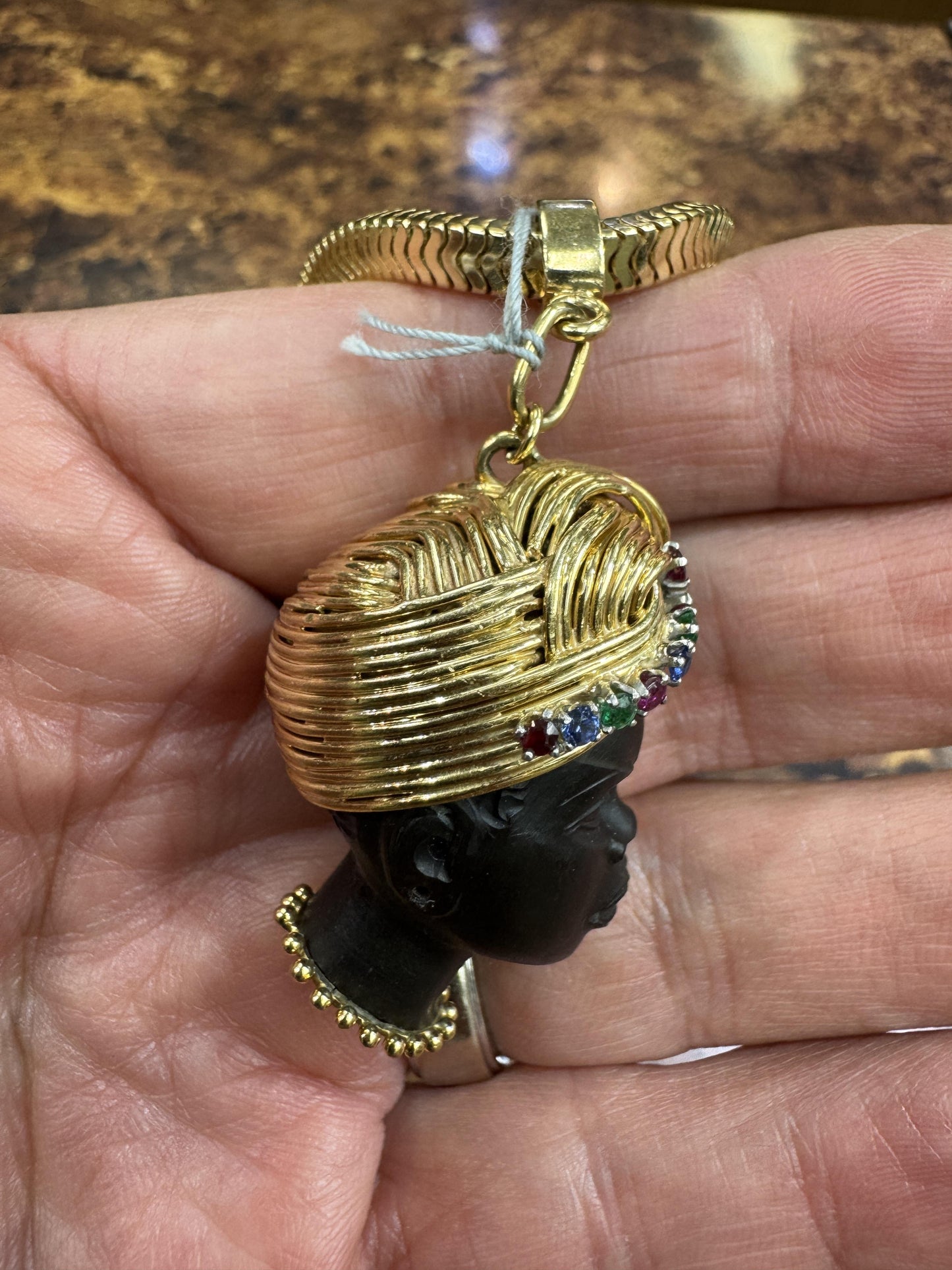 Tiffany & Co Square Snake Bracelet Jeweled Blackamoor Pendant Charm 14k 18k