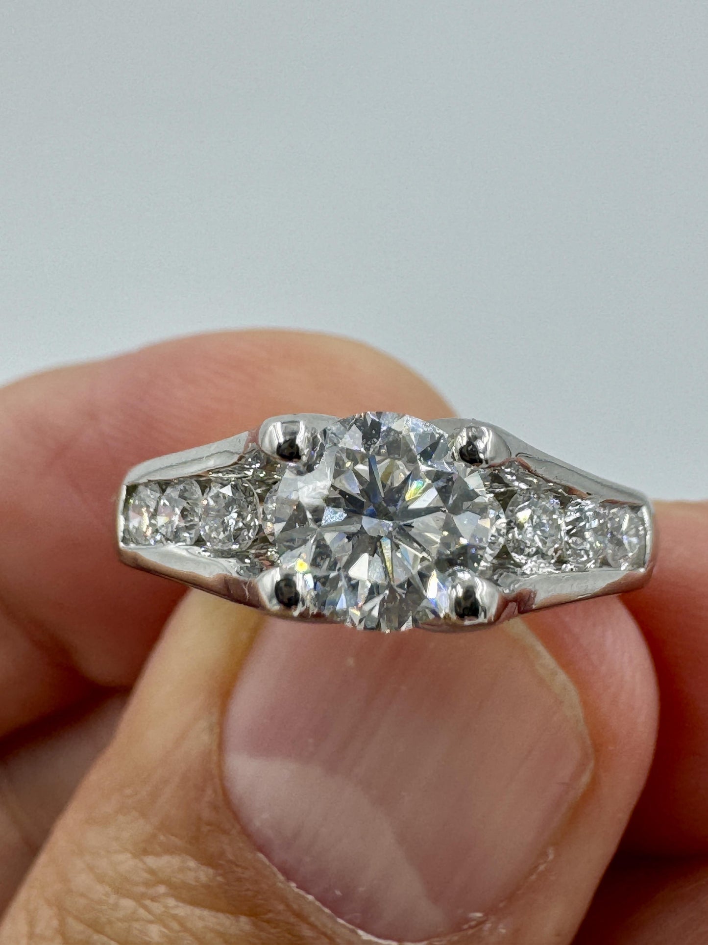 Platinum Diamond Engagement Ring EGL Certified