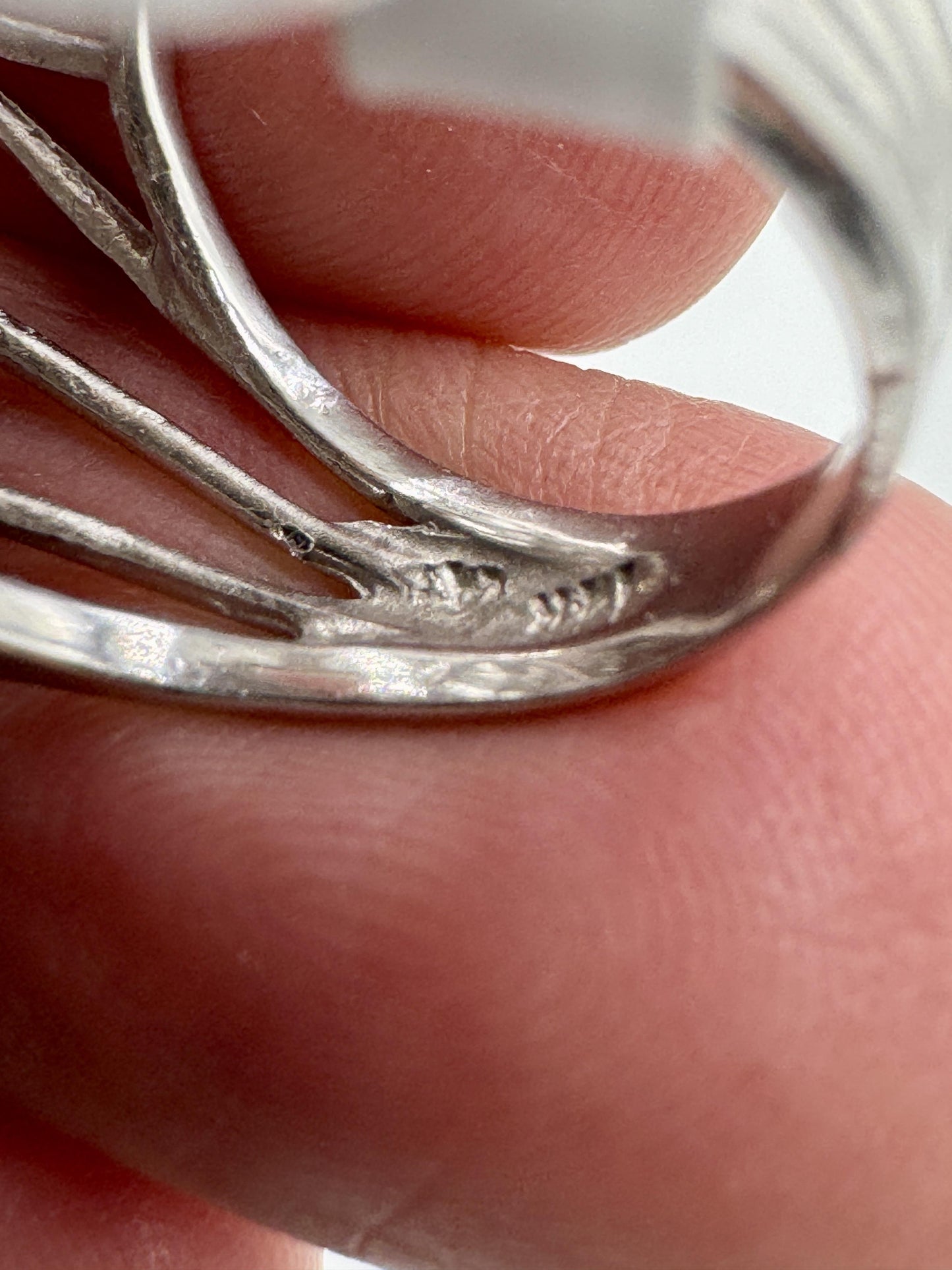 1960's Diamond Cluster Cocktail Ring 14k White Gold
