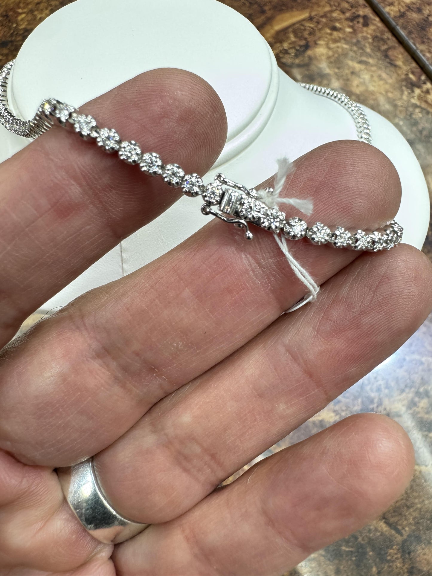 18k White Gold Diamond Tennis Necklace 3.50ct VS H