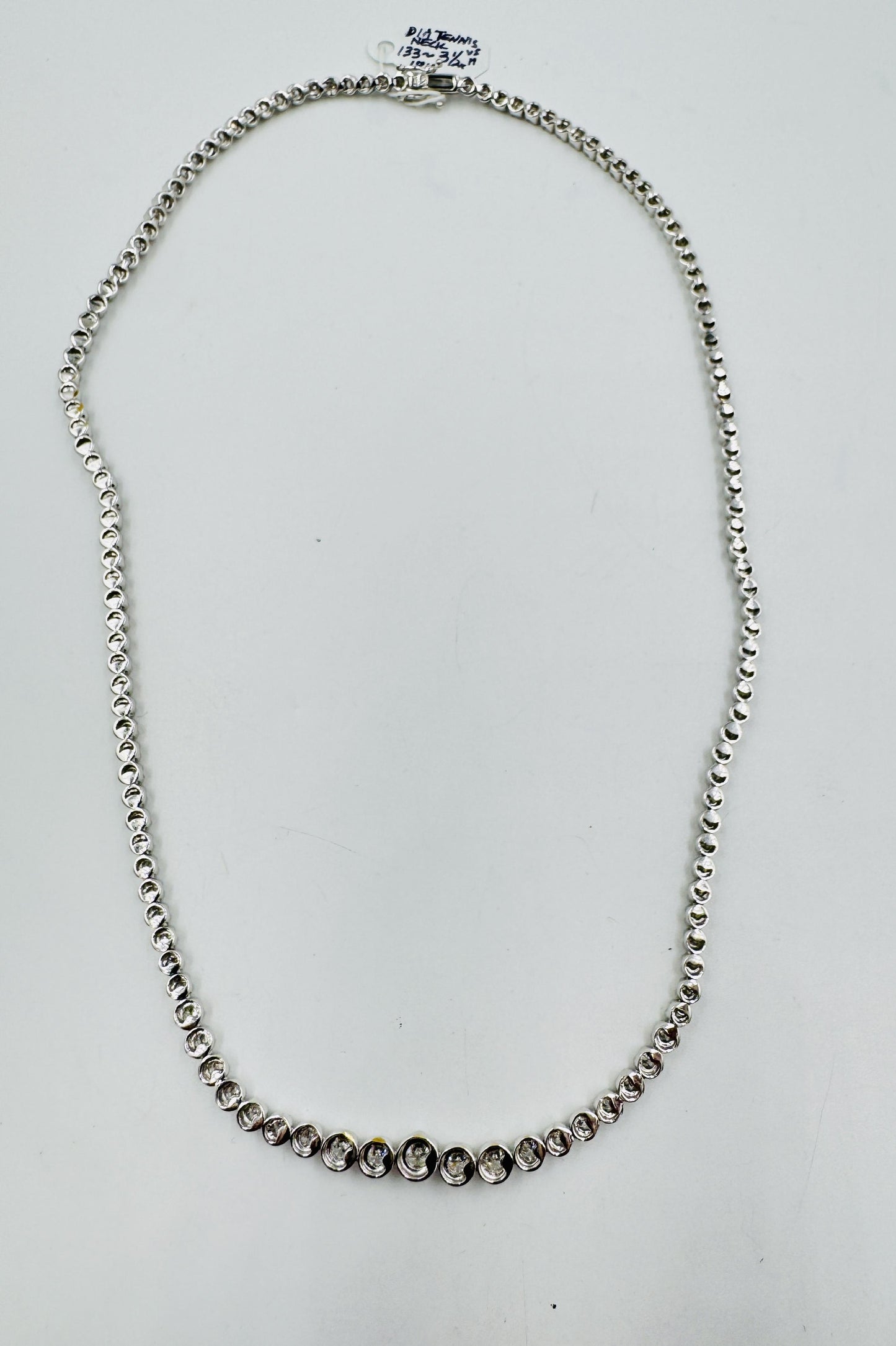 18k White Gold Diamond Tennis Necklace 3.50ct VS H