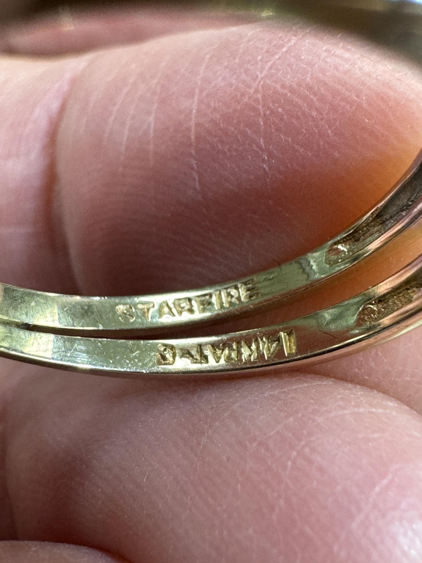 14k Gold Diamond Wedding Bang Set by Starfire Mid Century.