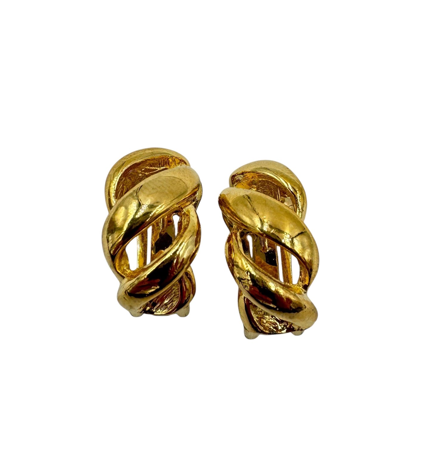 Vintage Christian Dior Gold Plated Clip on Earrings