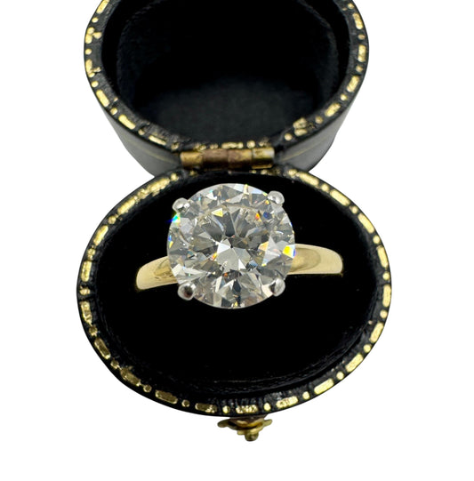 1950's 2.36ct Diamond Solitaire 18k gold Platinum Top Ring