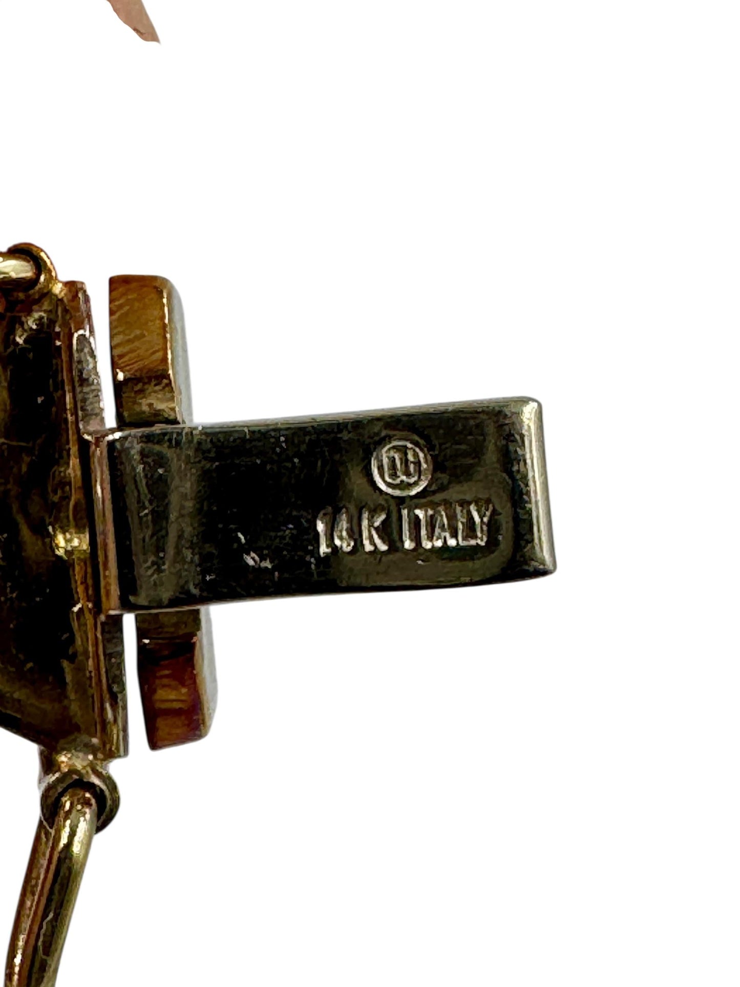 Vintage 14k Gold Italian Diamond Station Link Bracelet