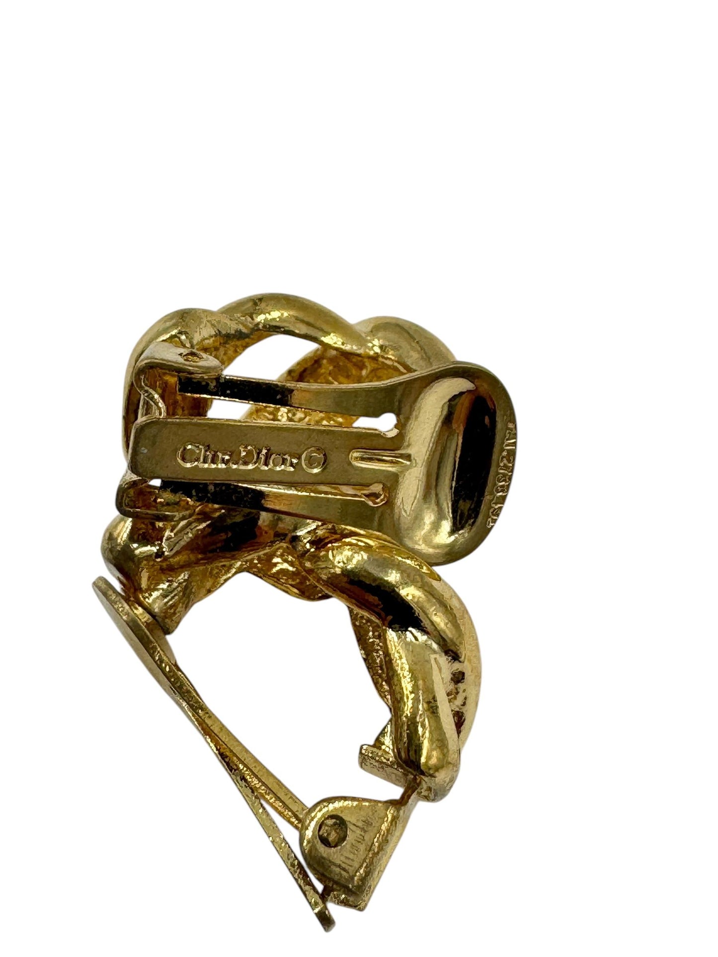 Vintage Christian Dior Gold Plated Clip on Earrings