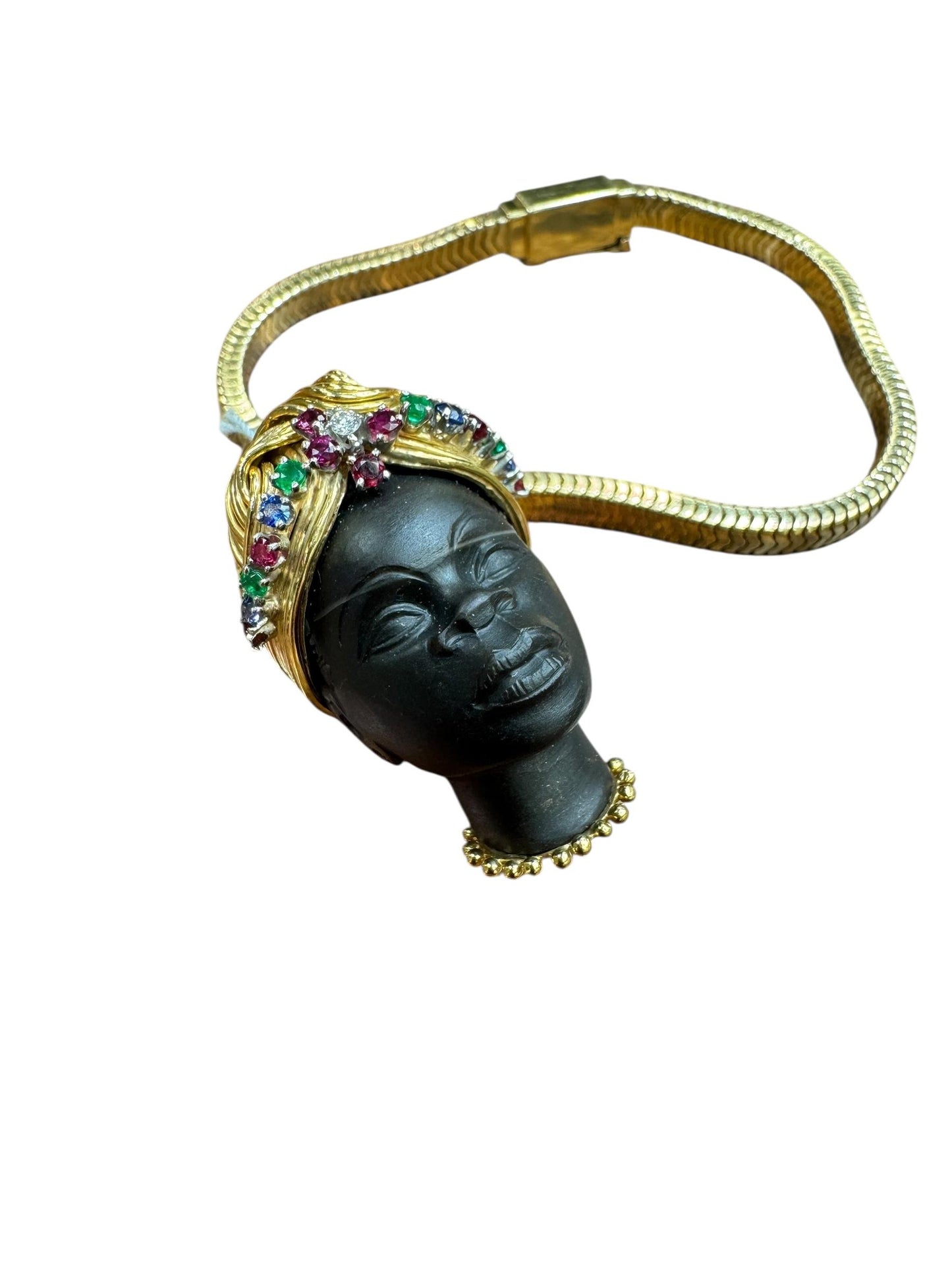 Tiffany & Co Square Snake Bracelet Jeweled Blackamoor Pendant Charm 14k 18k
