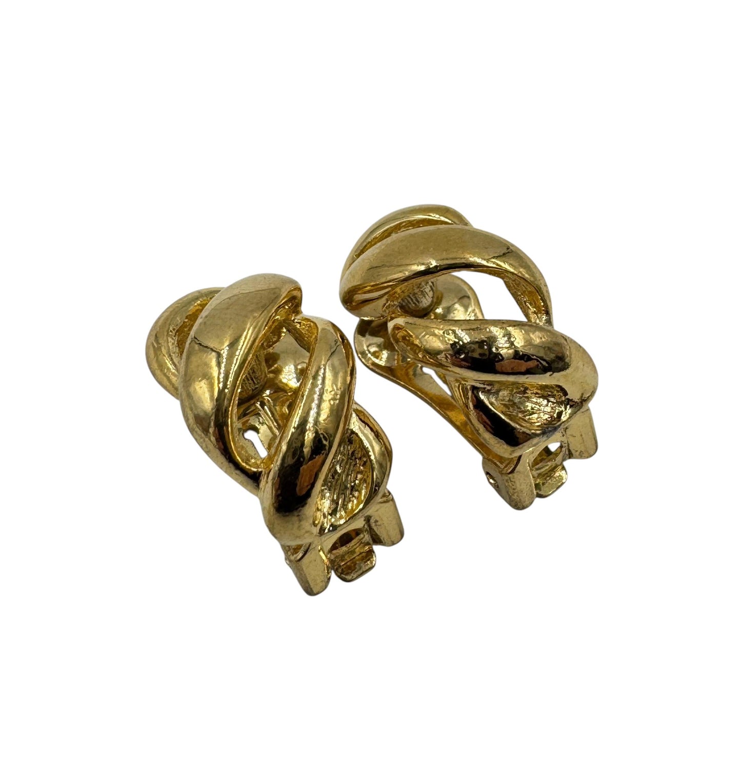 Vintage Christian Dior Gold Plated Clip on Earrings