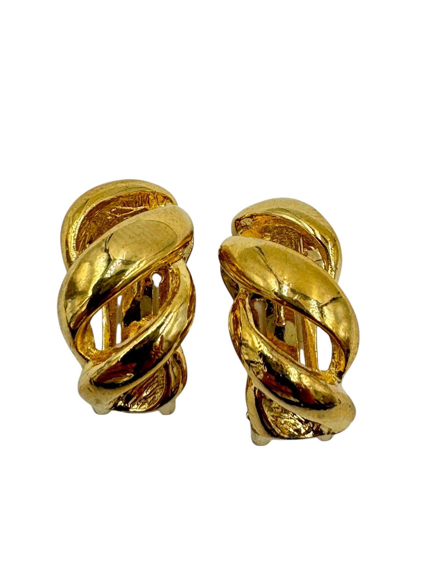 Vintage Christian Dior Gold Plated Clip on Earrings