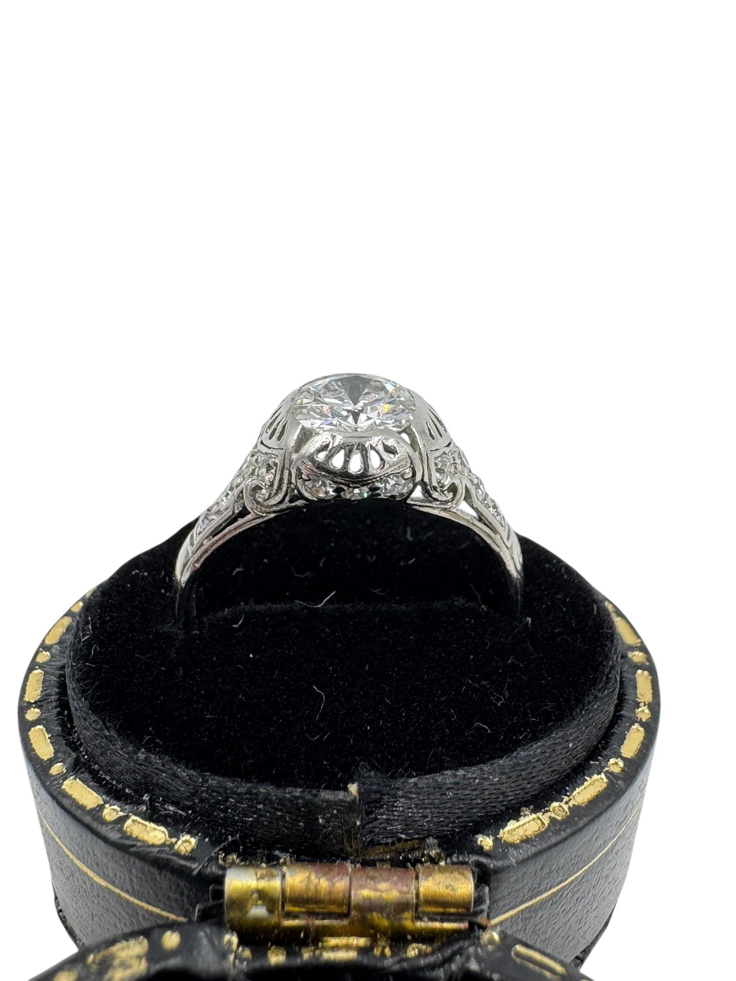 Edwardian Platinum Old European Diamond Engagement Ring