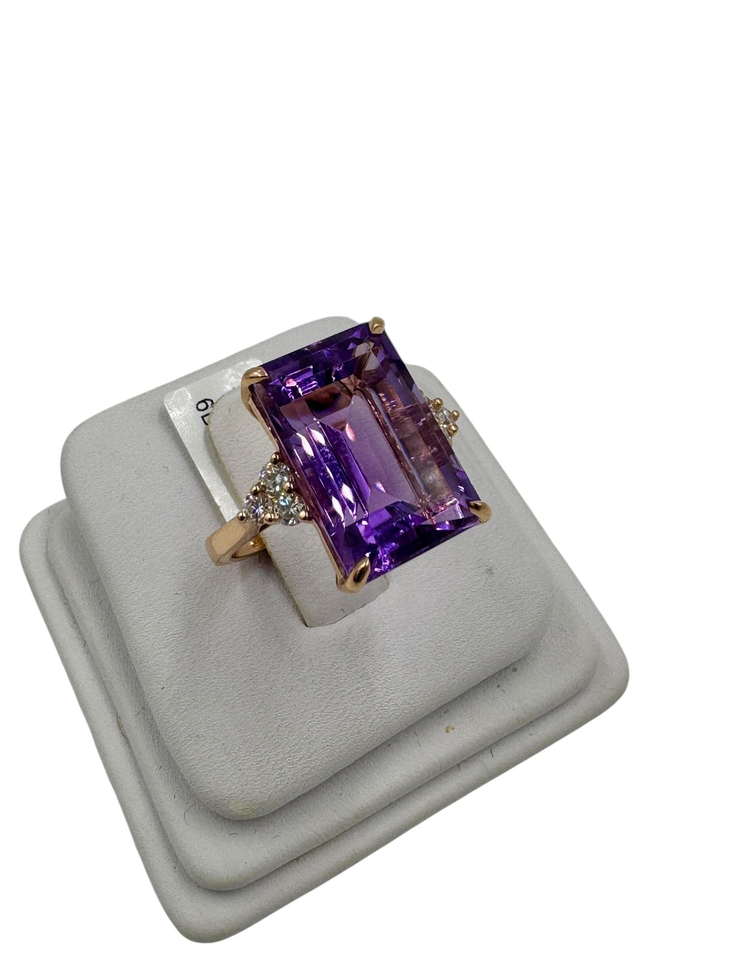 14k Rose Gold Amethyst Diamond Cocktail Ring