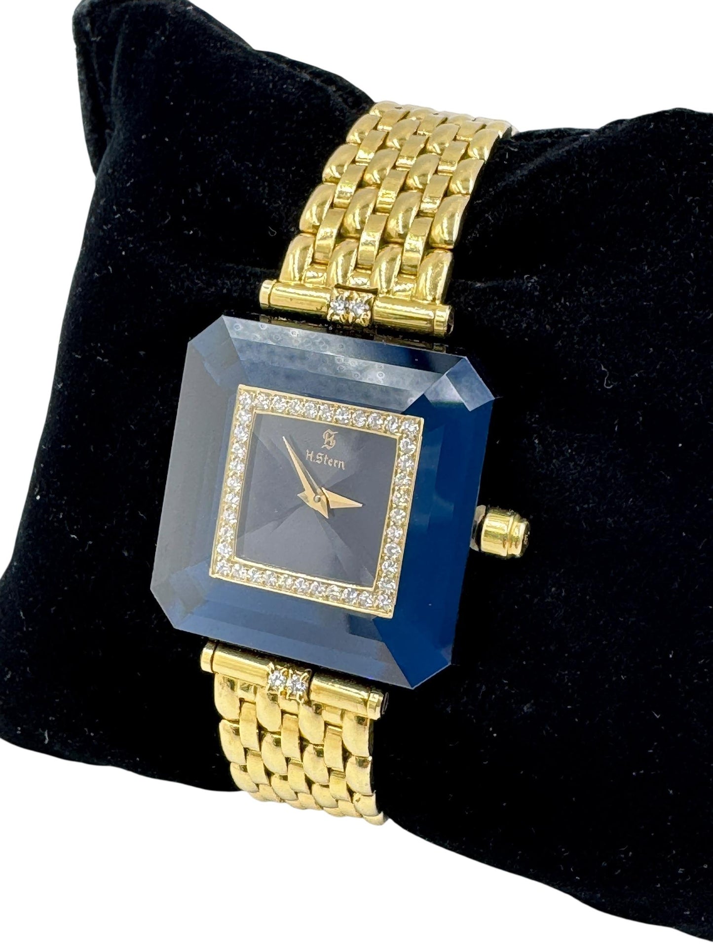 H. Stern 18k Gold Blue Sapphire and Diamond Watch