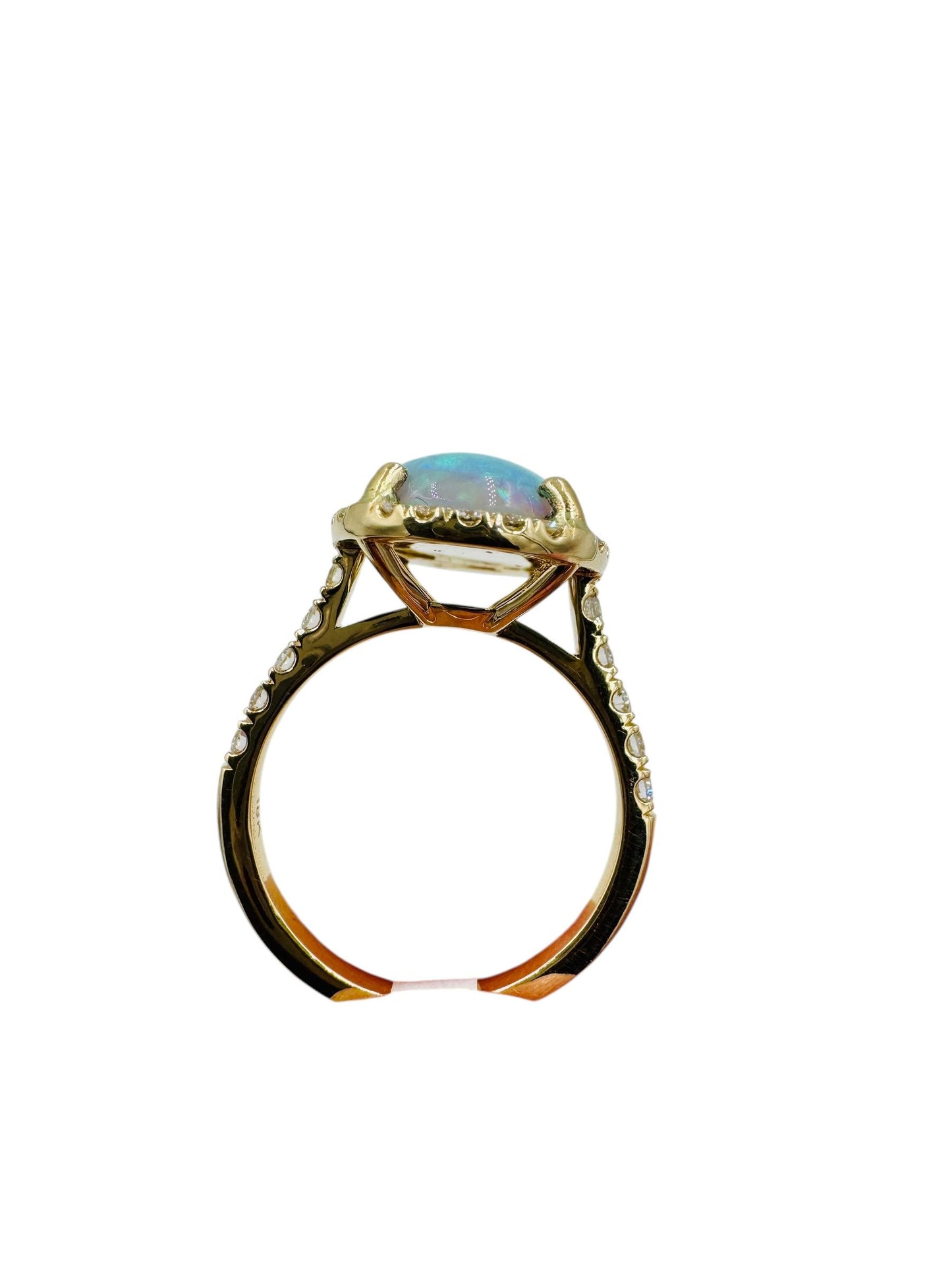 Stunning 18k Gold Opal Diamond Halo Ring