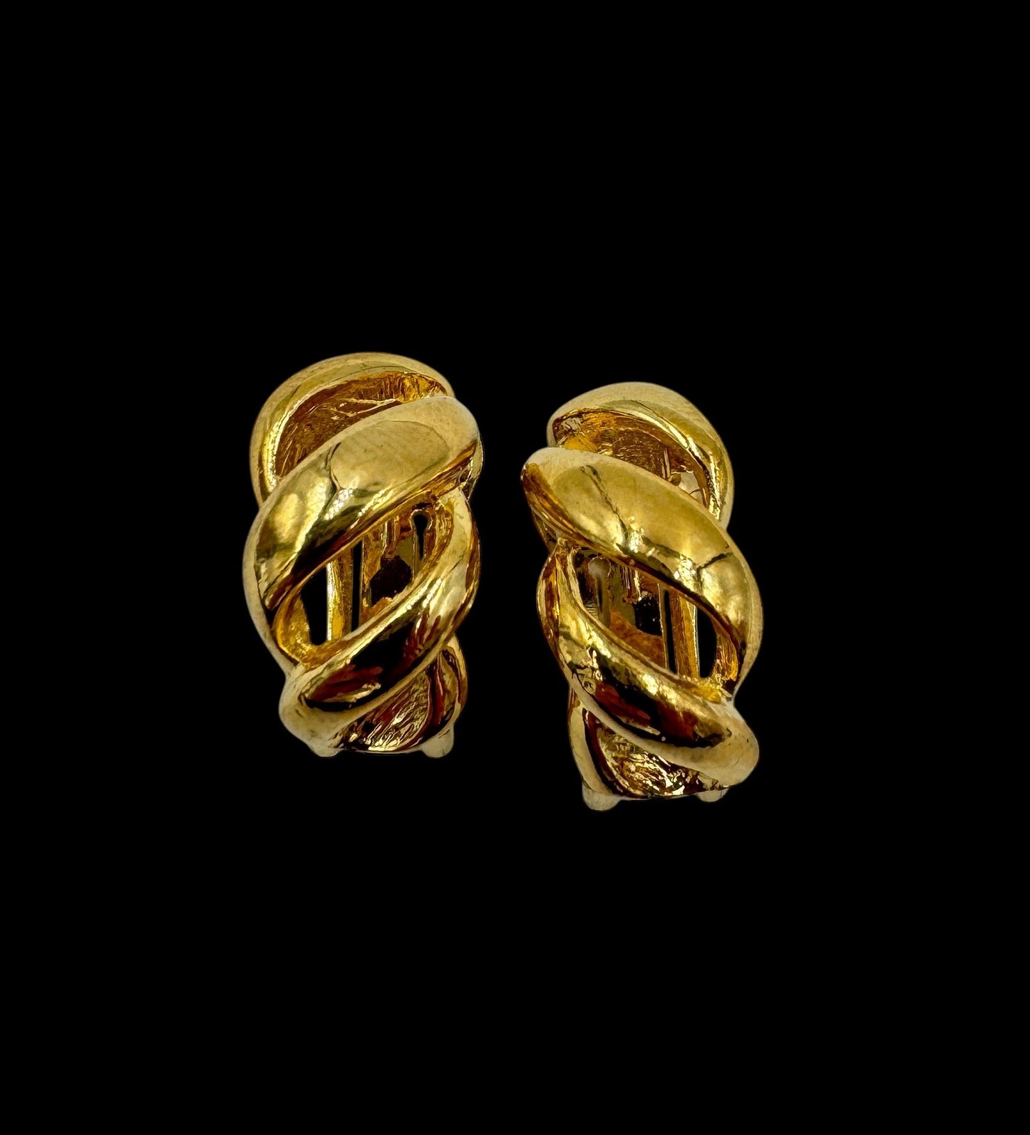 Vintage Christian Dior Gold Plated Clip on Earrings