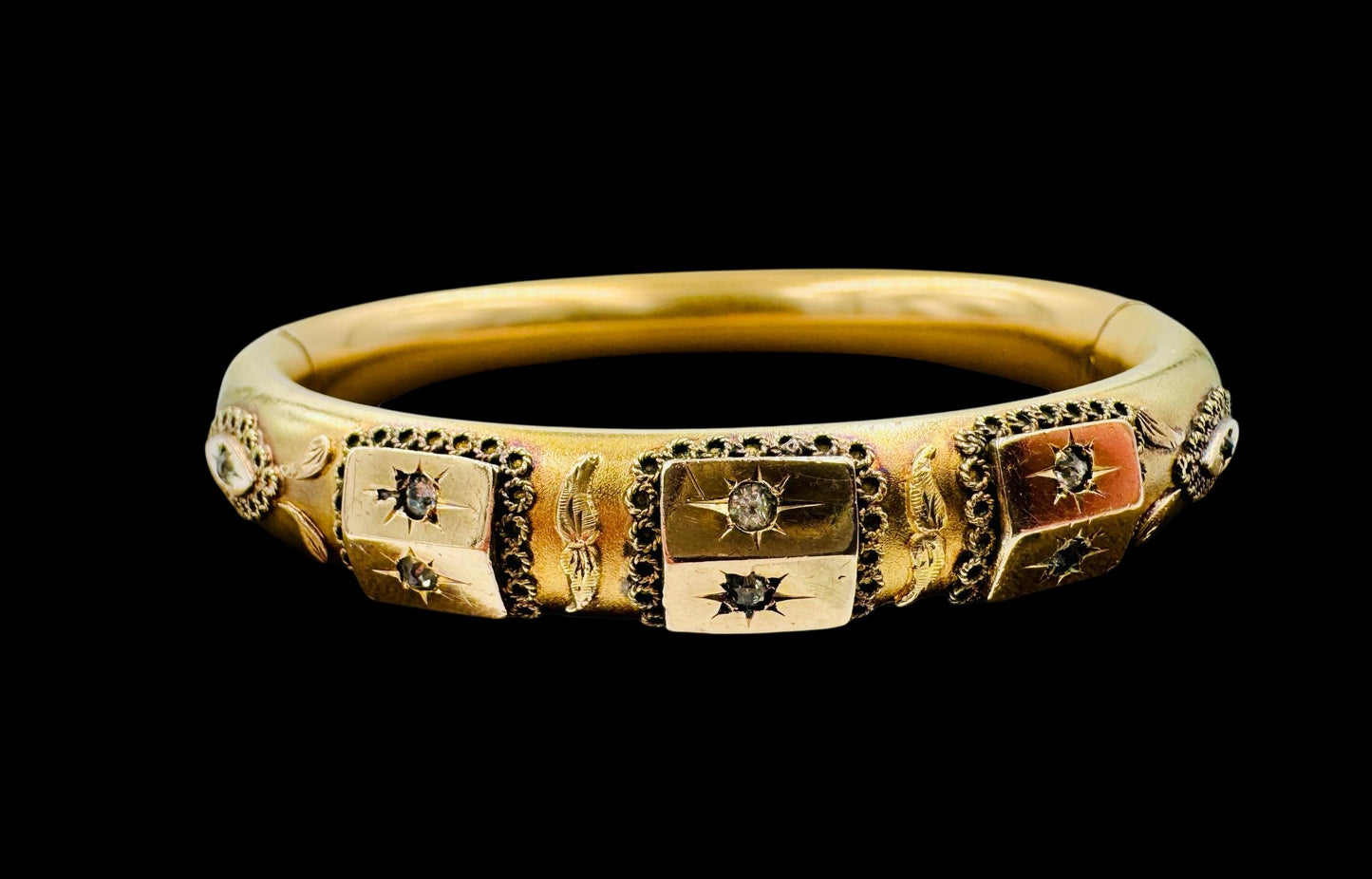 Antique Victorian Gold Filled Hinged bangle Bracelet