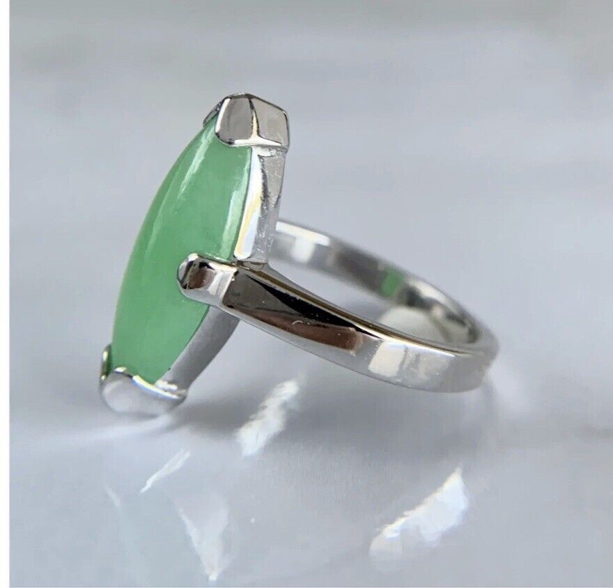 Estate 14k White Gold Jade Jadeite ring