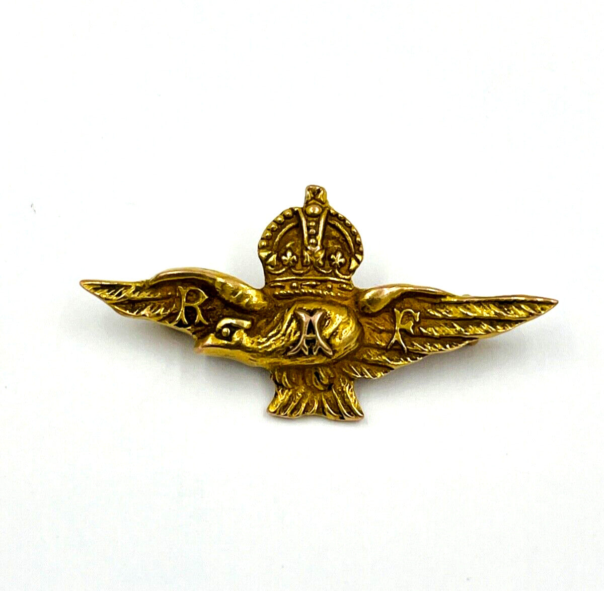 RARE WW2 BRITAIN RAF PILOT FULL DRESS ROYAL AIR FORCE WINGS 10k GOLD PIN WWII