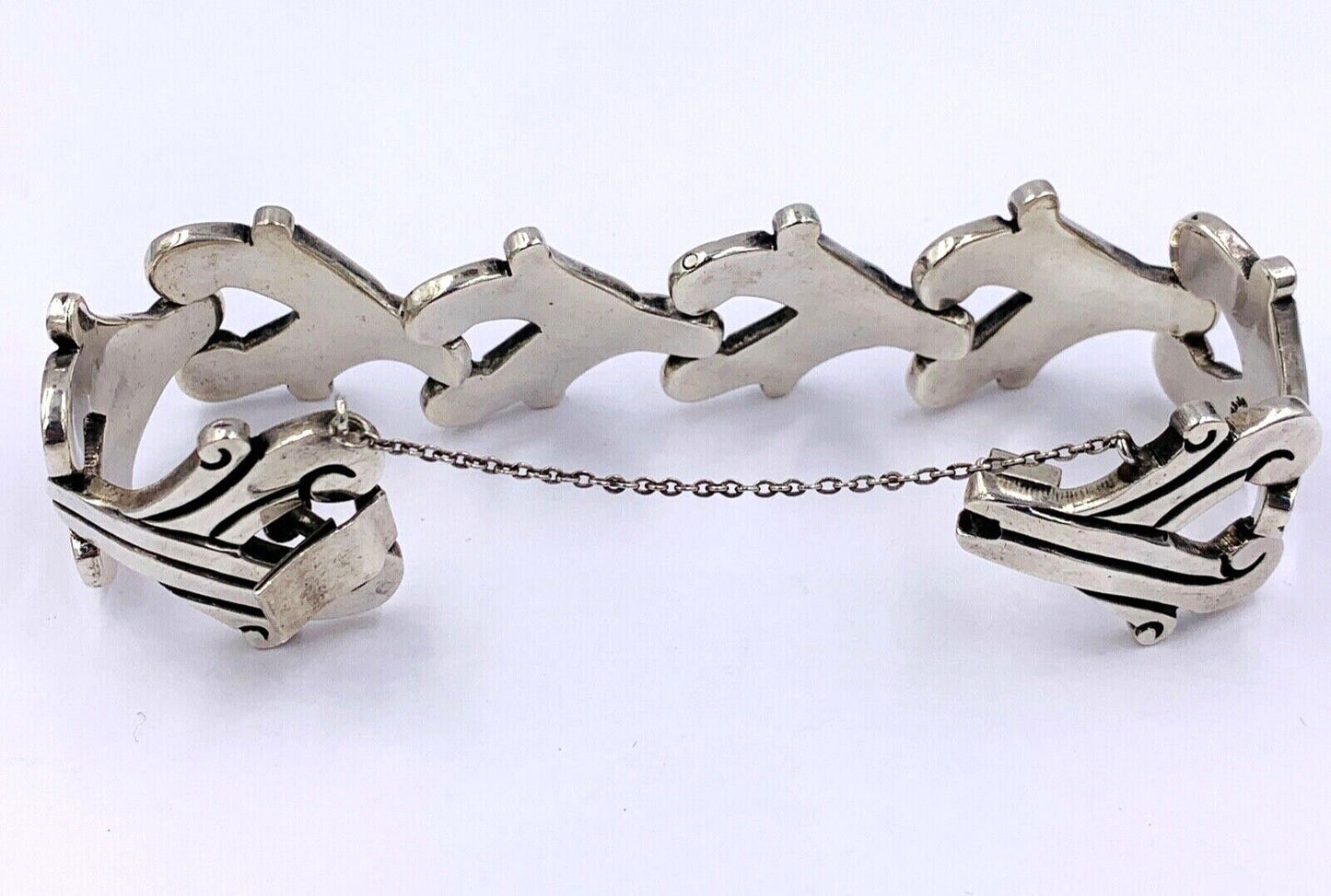 Vintage J. Flores Taxco Mexico Sterling Silver Bracelet 104 grams