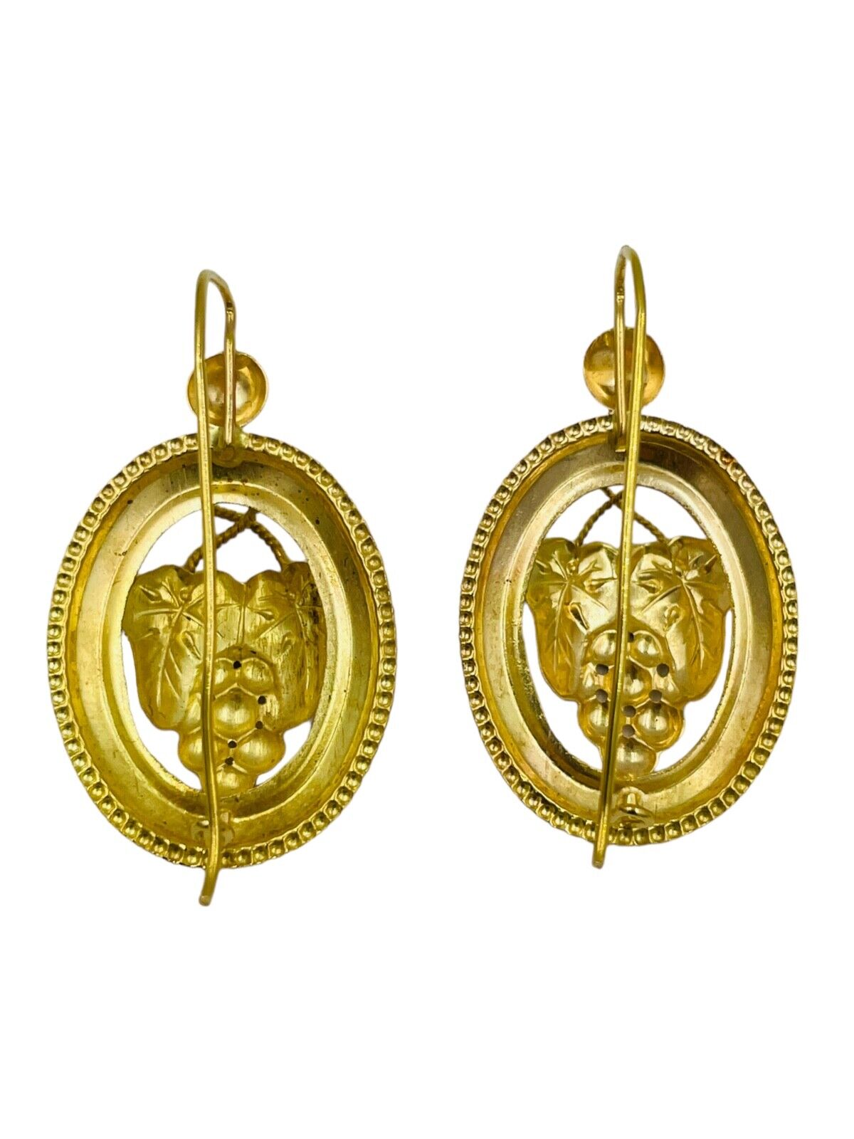 Victorian French 18k Hand Made Grape motif dangle Earrings