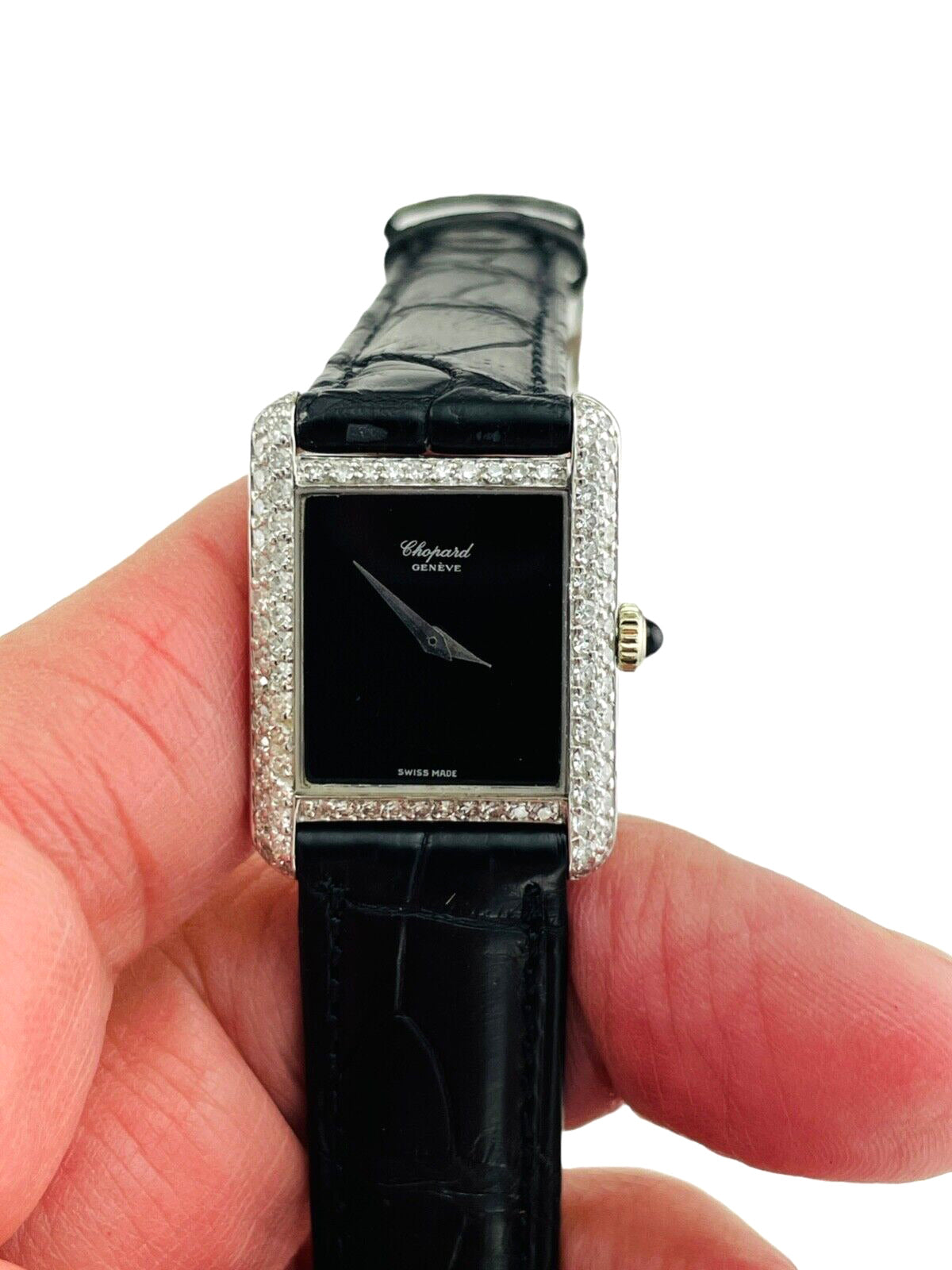 Chopard 18k white gold Pave Diamond watch Estate Watch