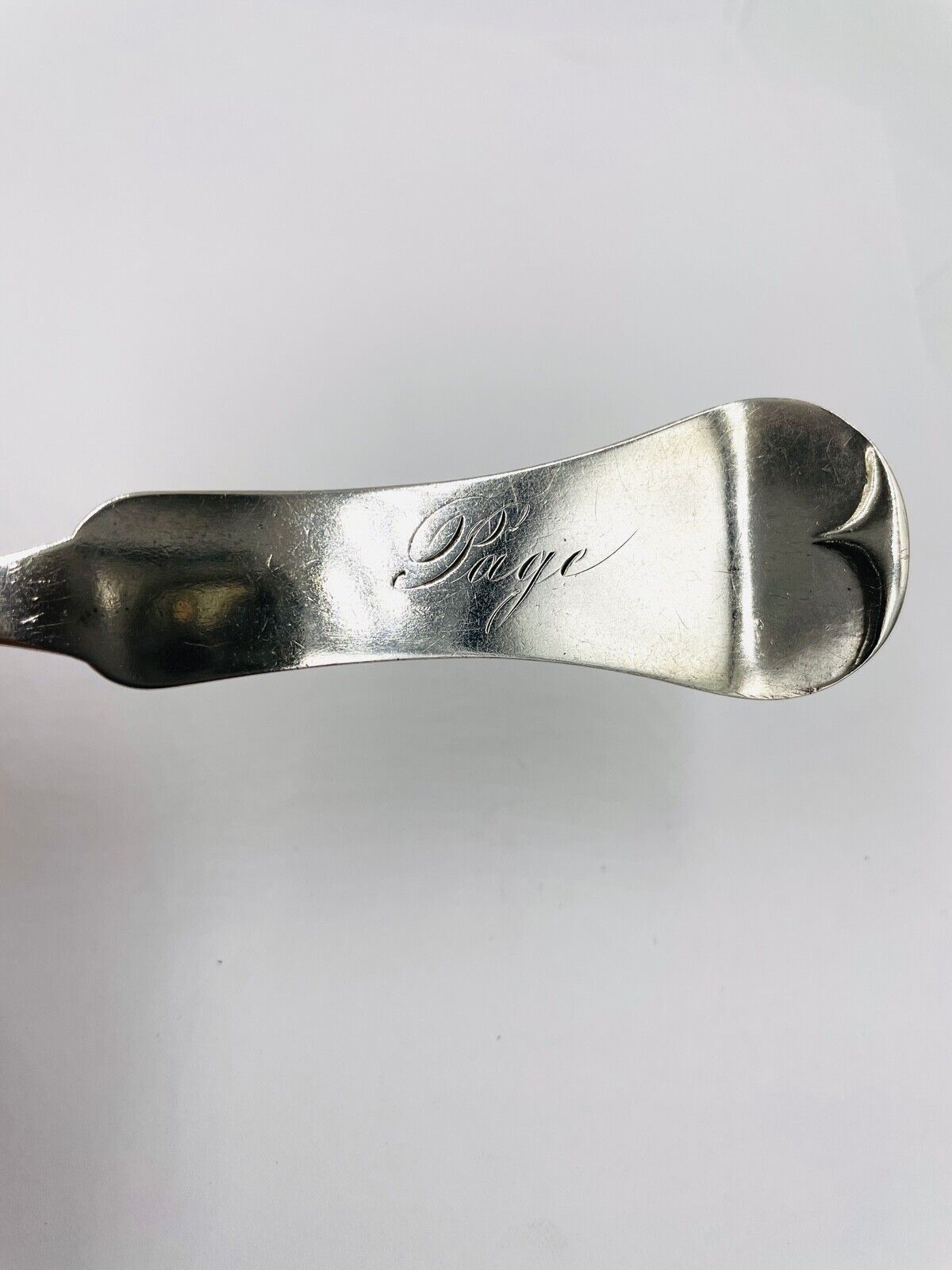 Antique 19th C. Duhme Sterling Silver Serving Spoon 8.5" fiddle