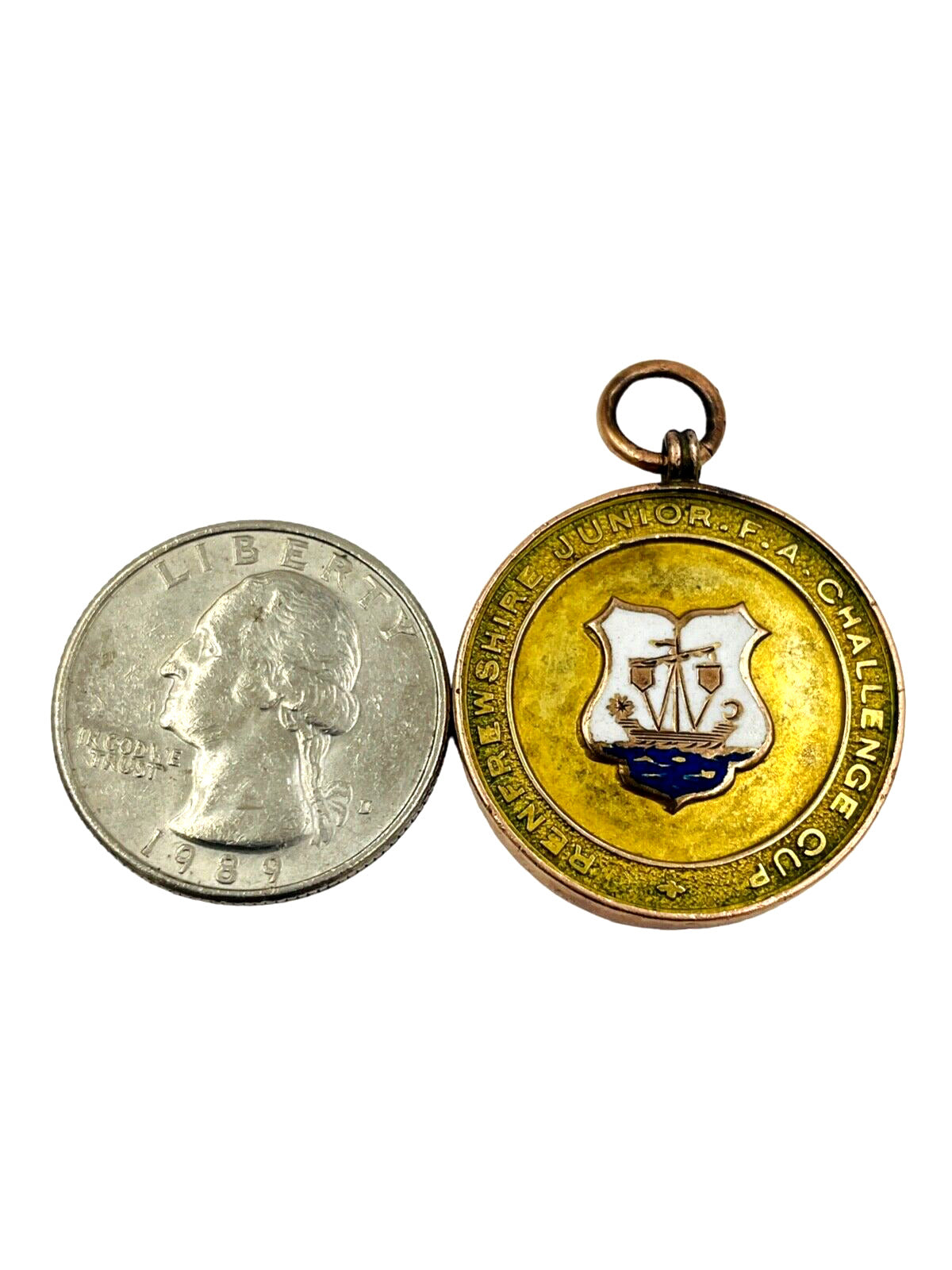 Antique 9ct GOLD Renfrewshire Junior F. A. Challenge Cup 1918 MEDAL AWARD
