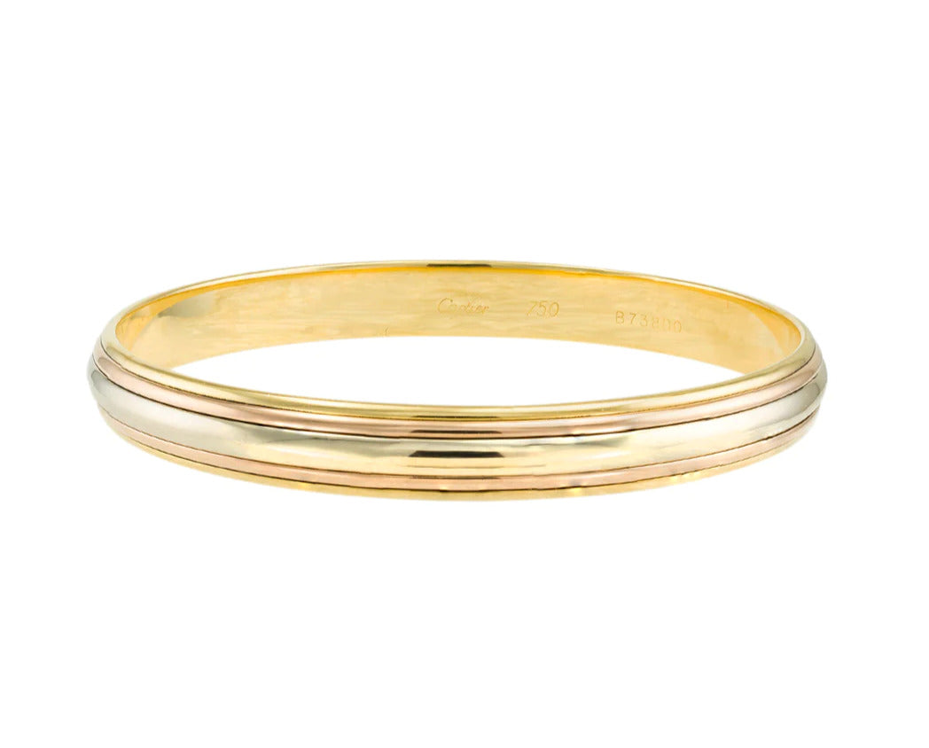 Cartier Tricolor Gold Slip On Bangle Bracelet
