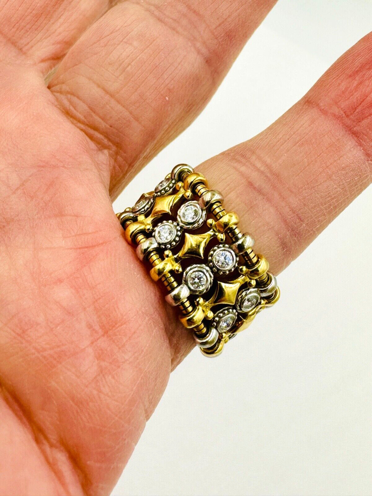 Carrera Y Carrera 18k gold flexible diamond Ring wide band