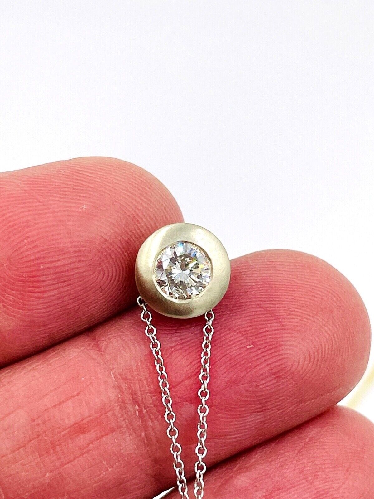 EGL Certified Diamond Solitaire Pendant 14k White Gold .57cts