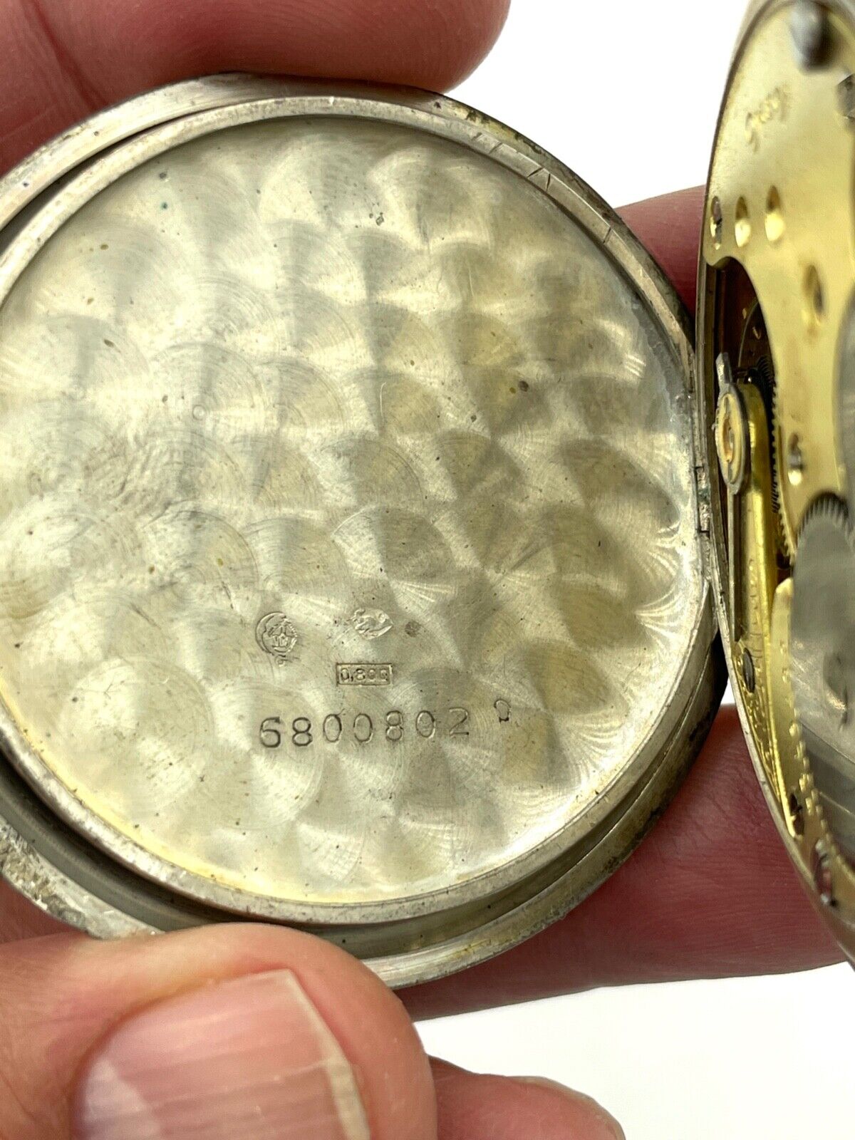 Antique Omega pocket watch Switzerland .800 Silver Full Hunter 52mm