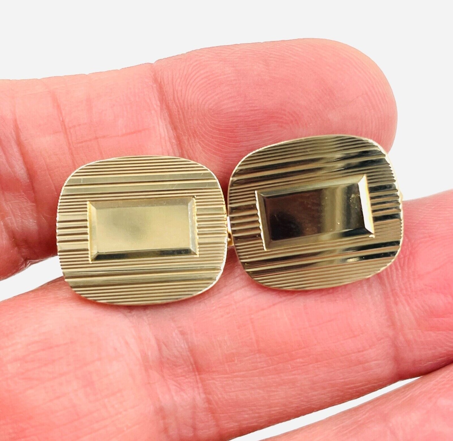 Larter and Son's 10k Yellow gold Cufflinks with box Mid-Century