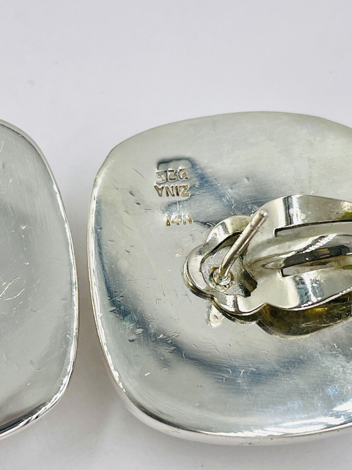 Zina Beverly Hills Sterling Silver Heart Clip Earrings