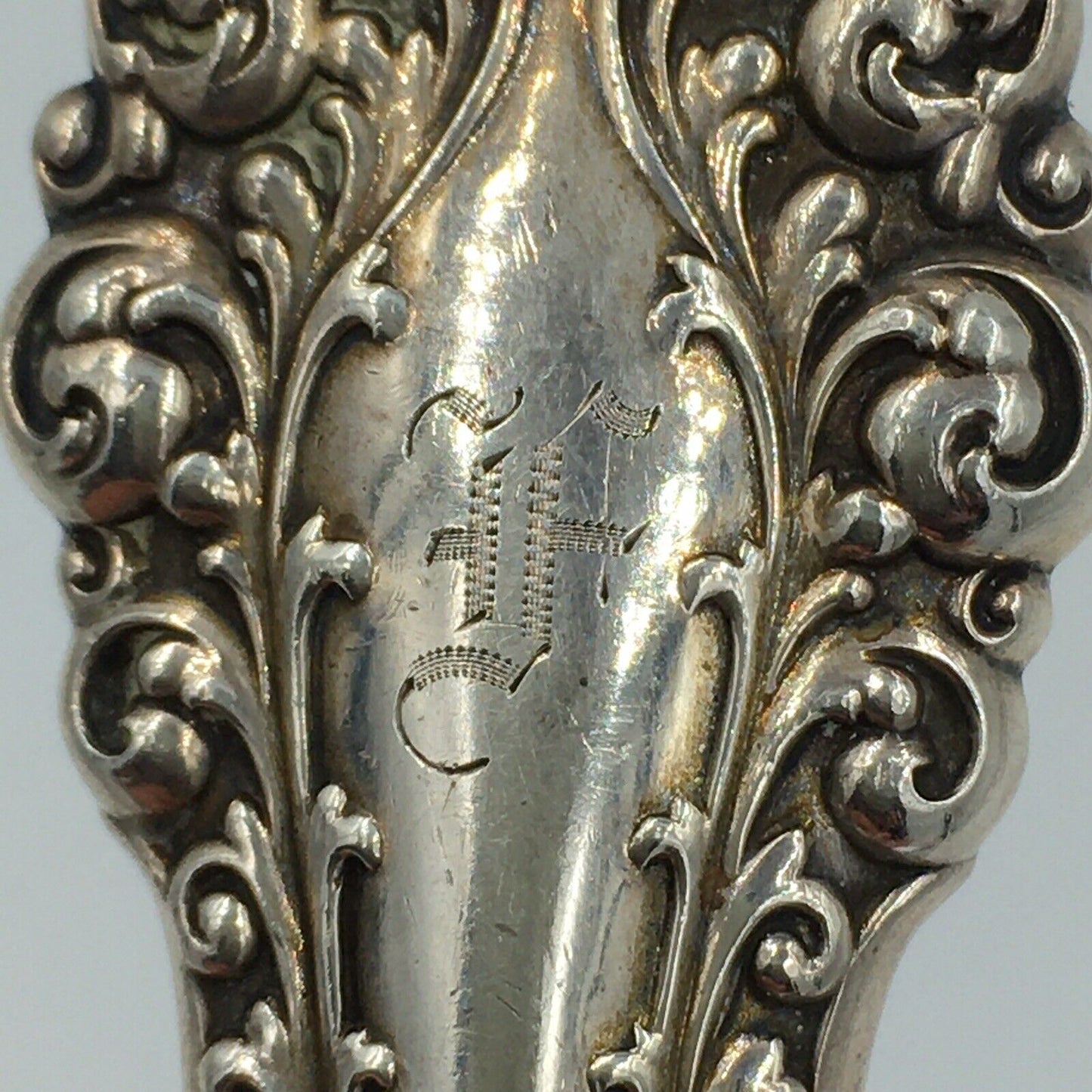 Antique Alvin Roast Holder Fork Florentine Sterling Silver